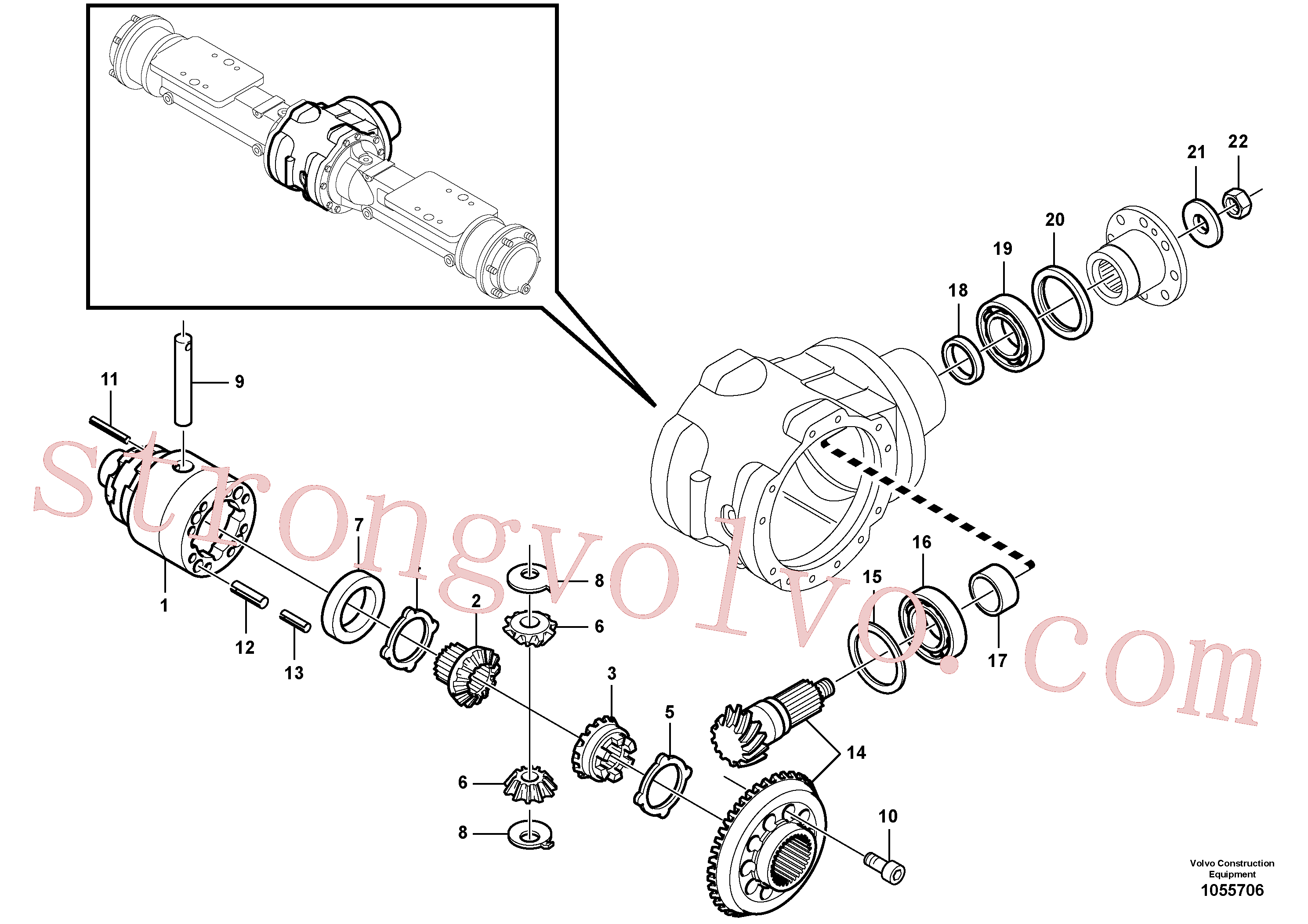 SA9325-05020 Volvo Diferencial - eixo dianteiro(1055706 Montagem)