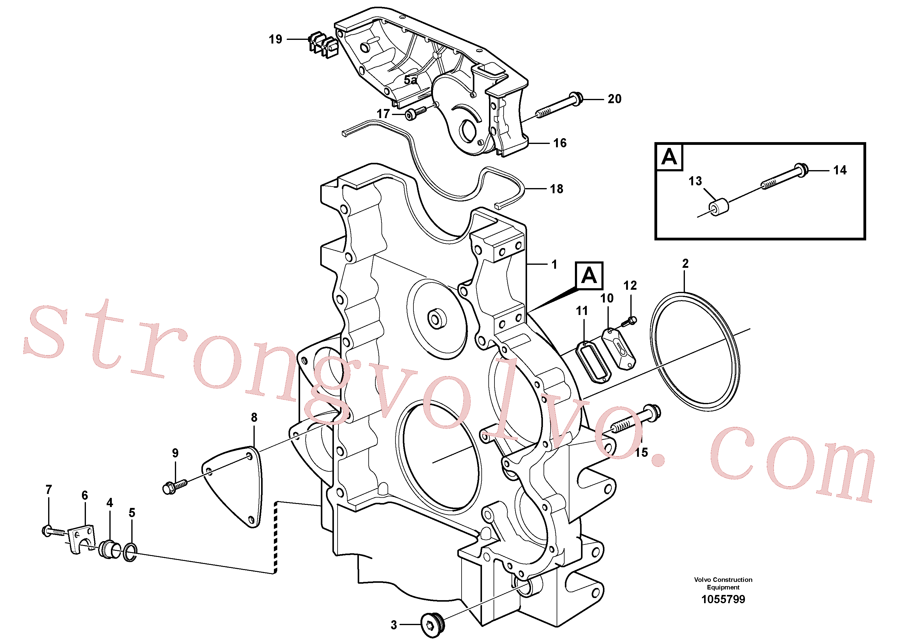 VOE4772168 Volvo Alojamento do volante do motor(1055799 Montagem)