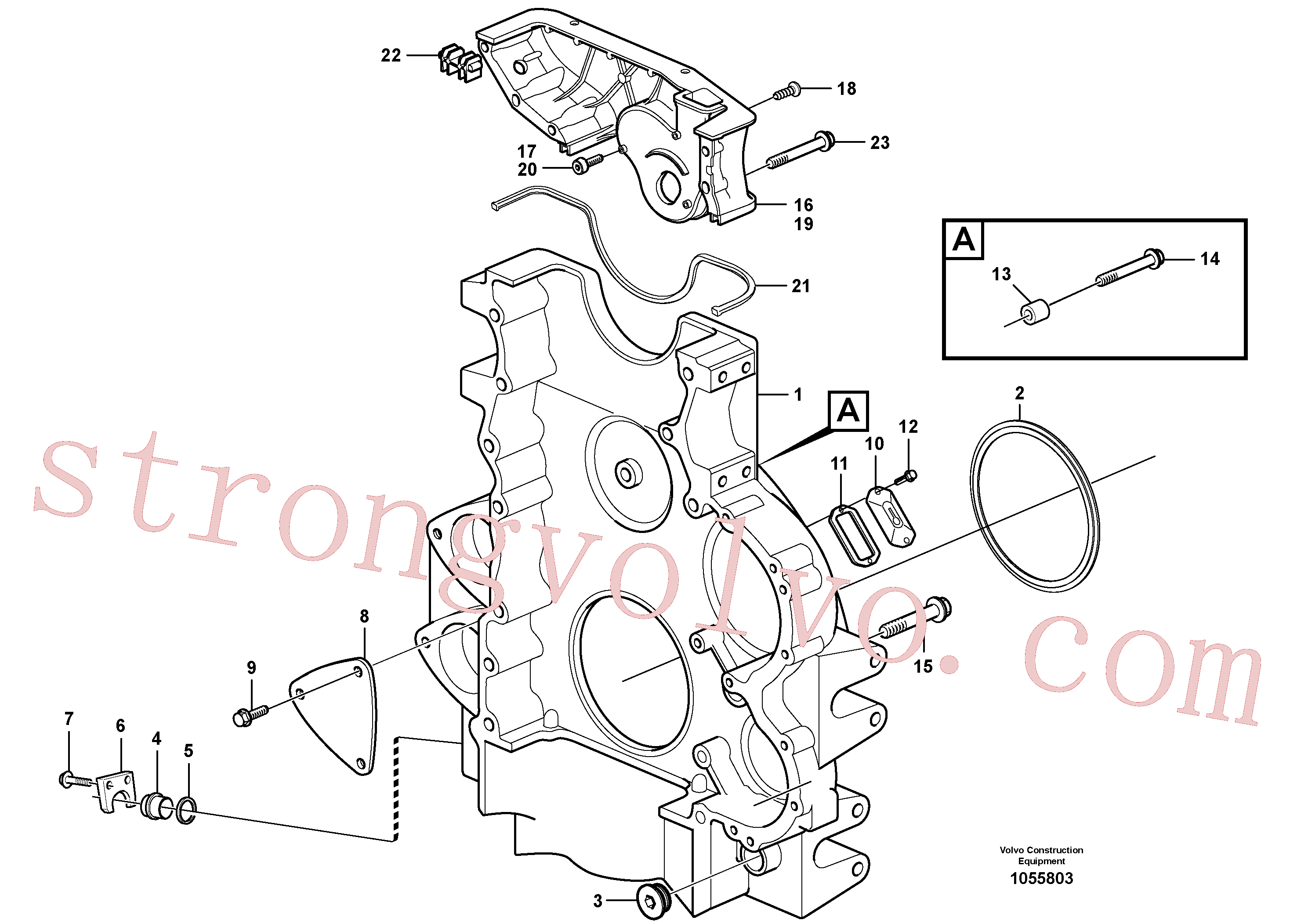 VOE13966367 Volvo Alojamento do volante do motor(1055803 Montagem)