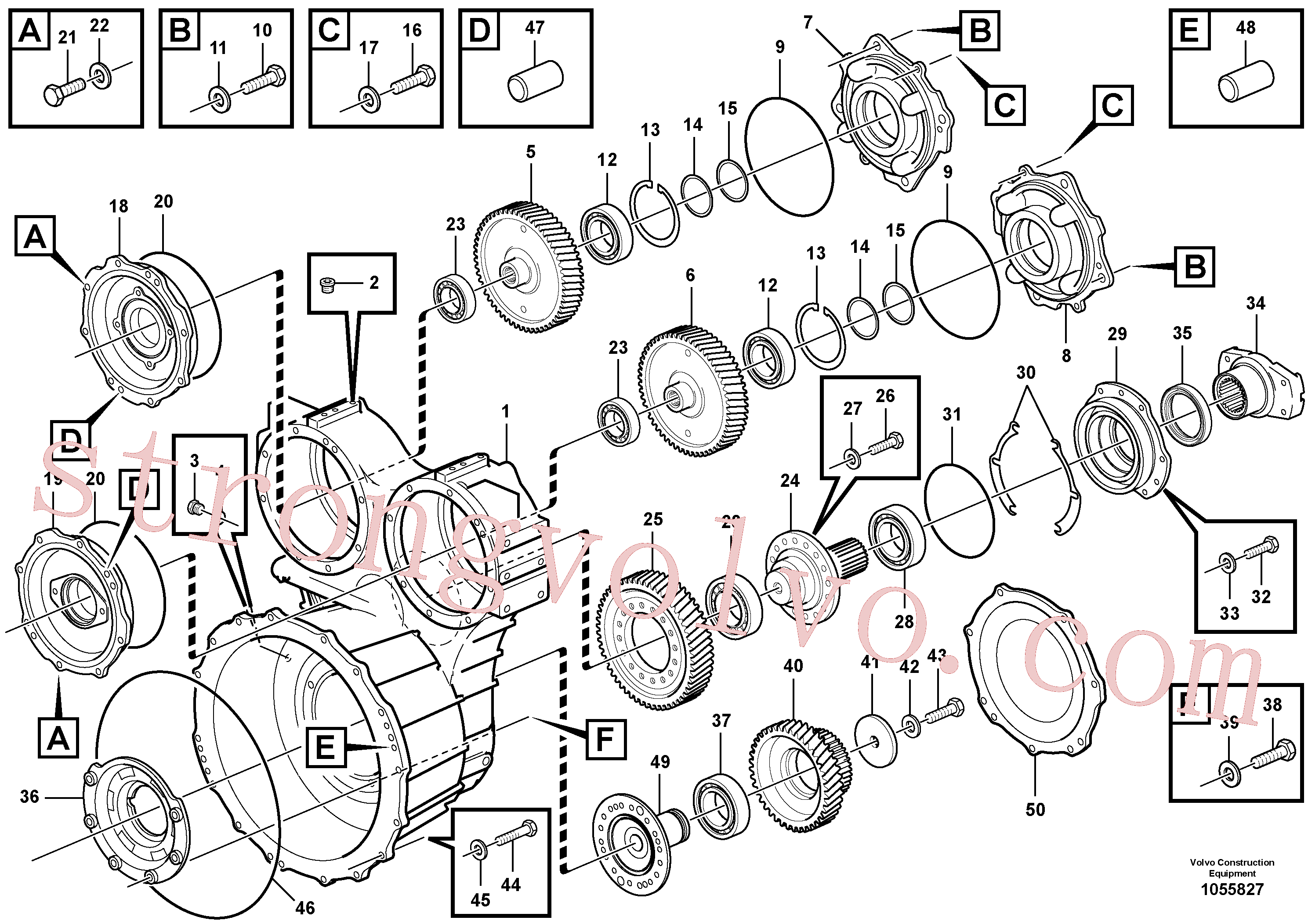 VOE15173961 Volvo Alojamento do conversor, engrenagens e veios(1055827 Montagem)