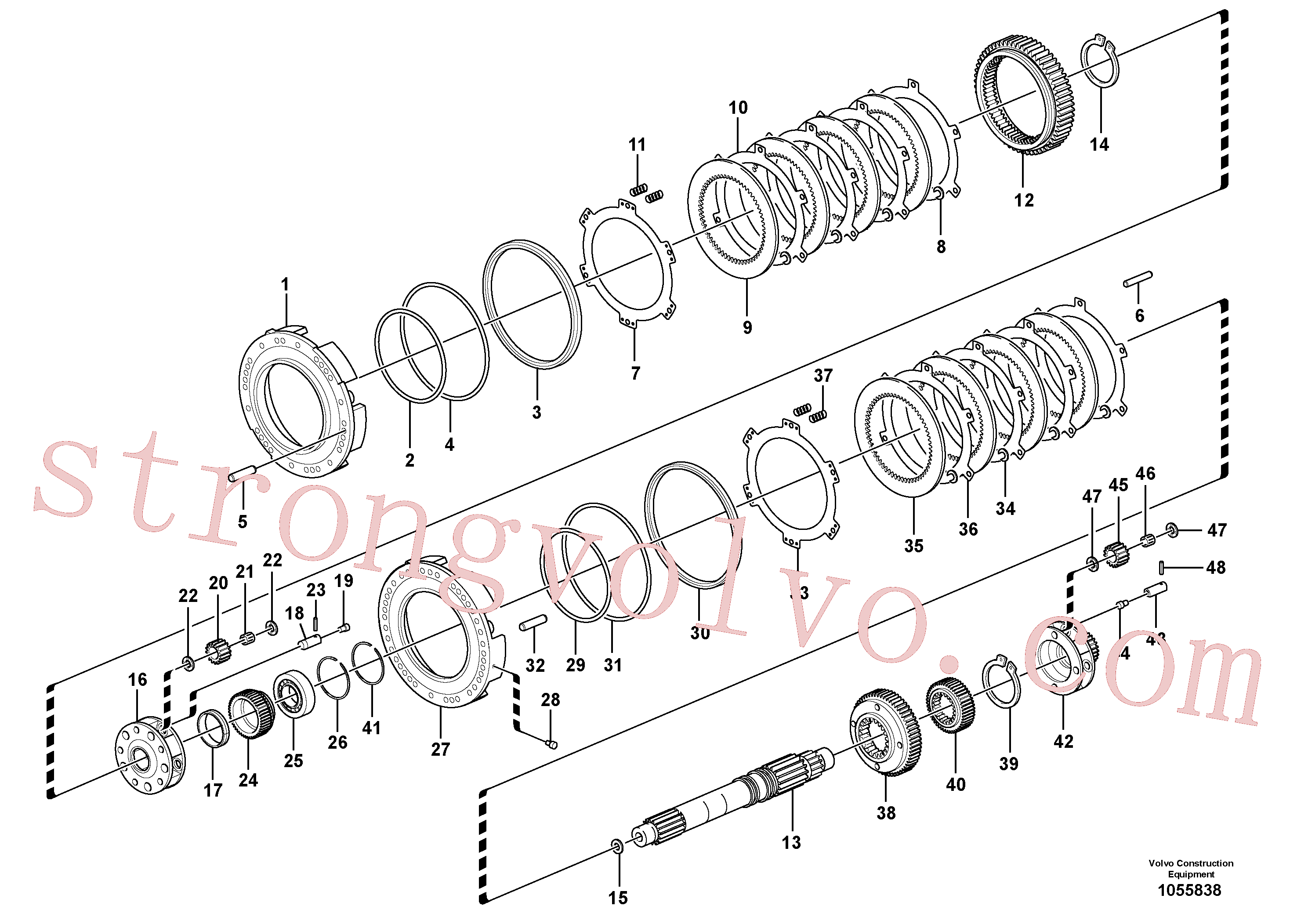 VOE15174475 Volvo Embraiagens de disco da 1ª e 3ª velocidades(1055838 Montagem)