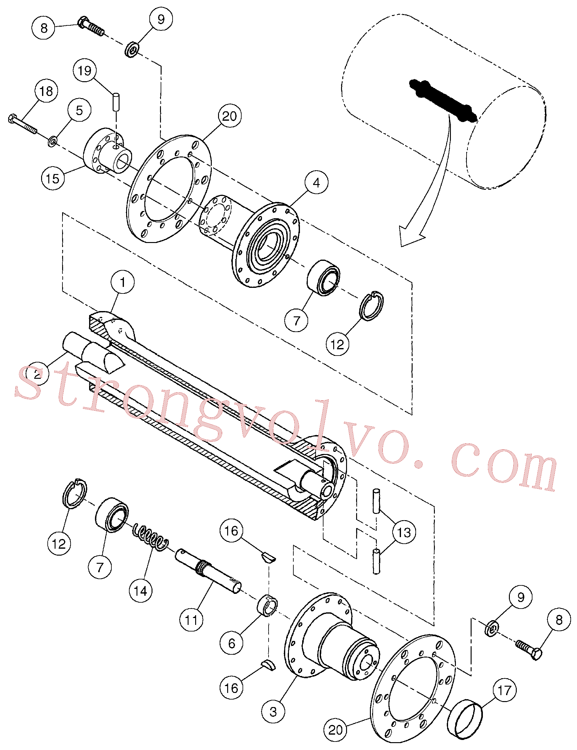 RM54606546 Volvo Conjunto de eixo excêntrico(1055851 Montagem)