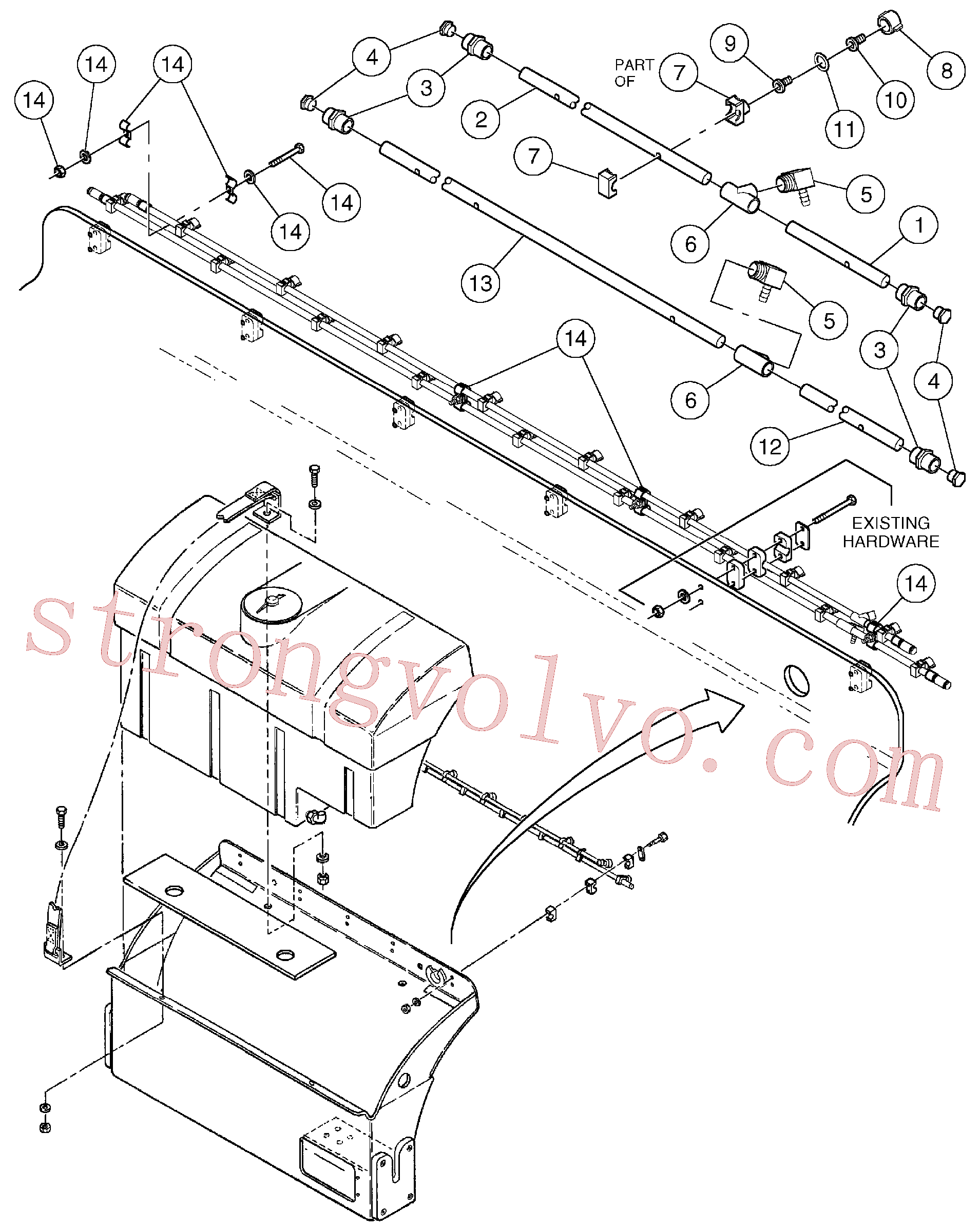 RM97140594 Volvo Conjunto da barra de pulverização(1055904 Montagem)