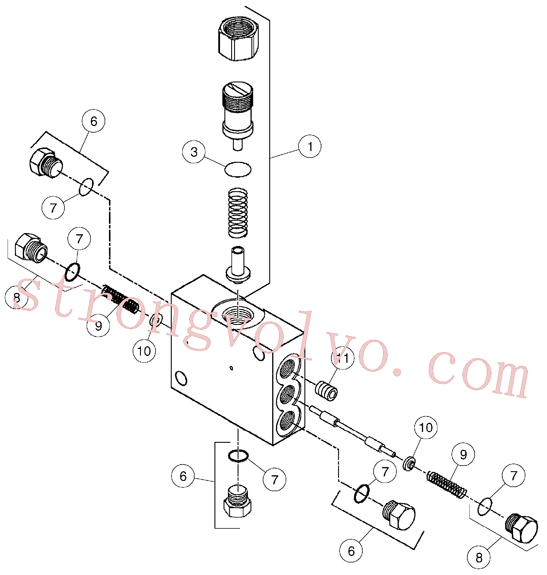 RM58799784 Volvo Válvula de lavagem em circuito fechado(1055998 Montagem)