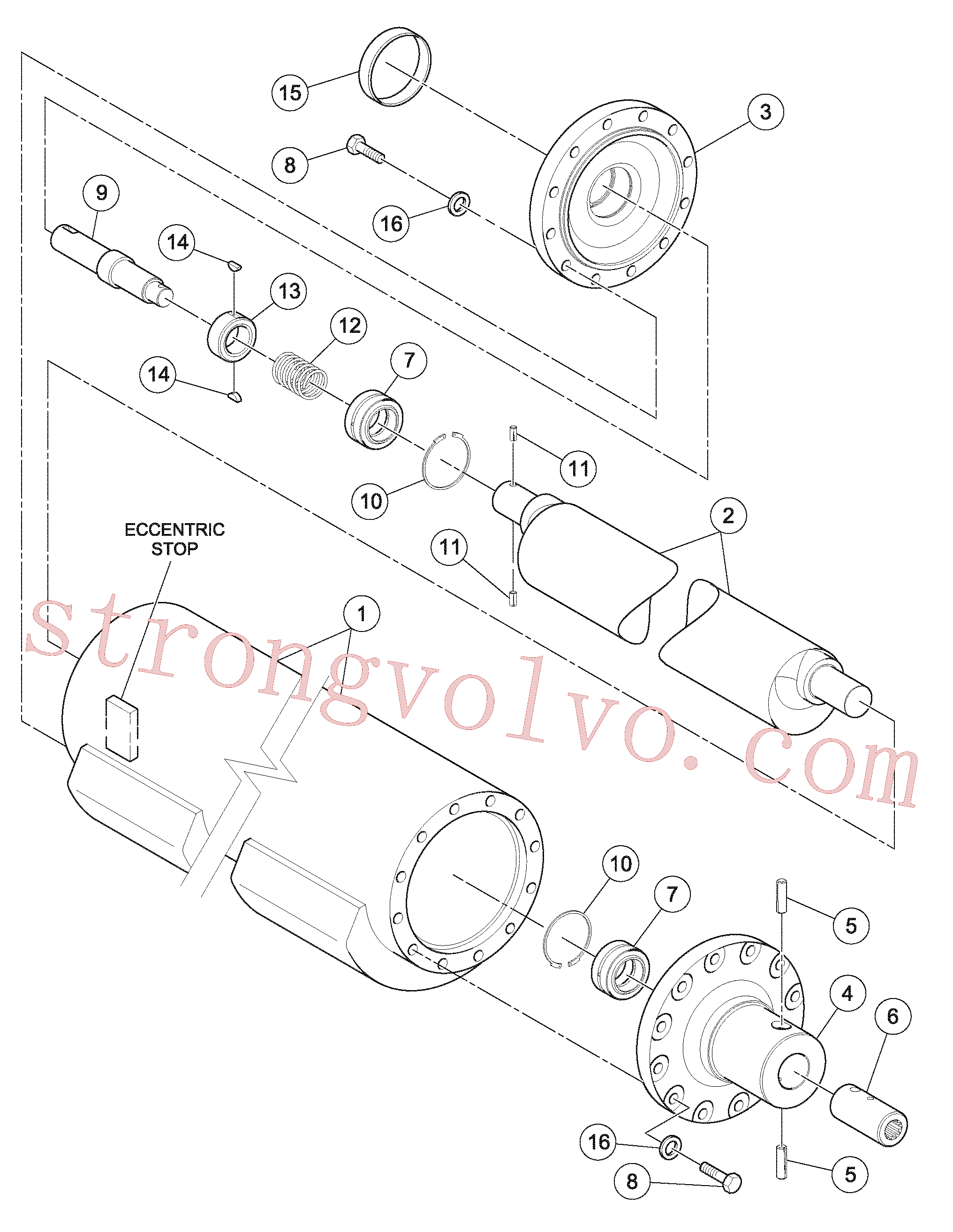 RM96701487 Volvo Conjunto de eixo excêntrico(1056011 Montagem)
