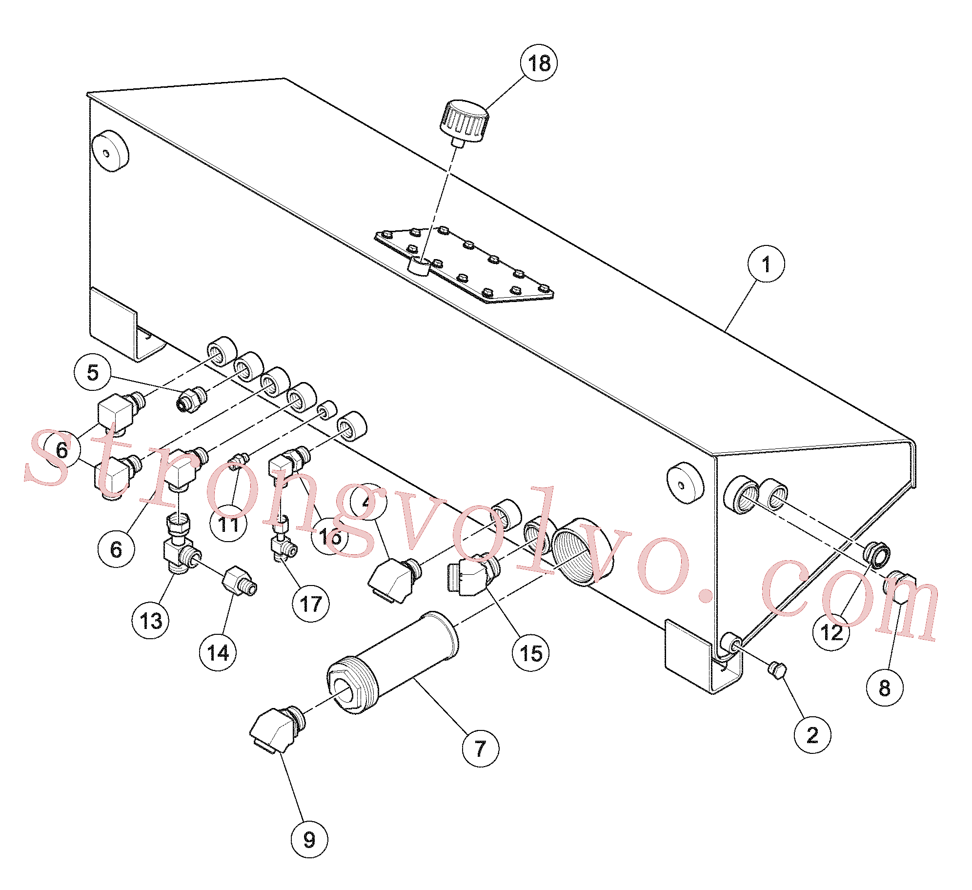 RM59922369 Volvo Conjunto de depósito hidráulico(1056036 Montagem)