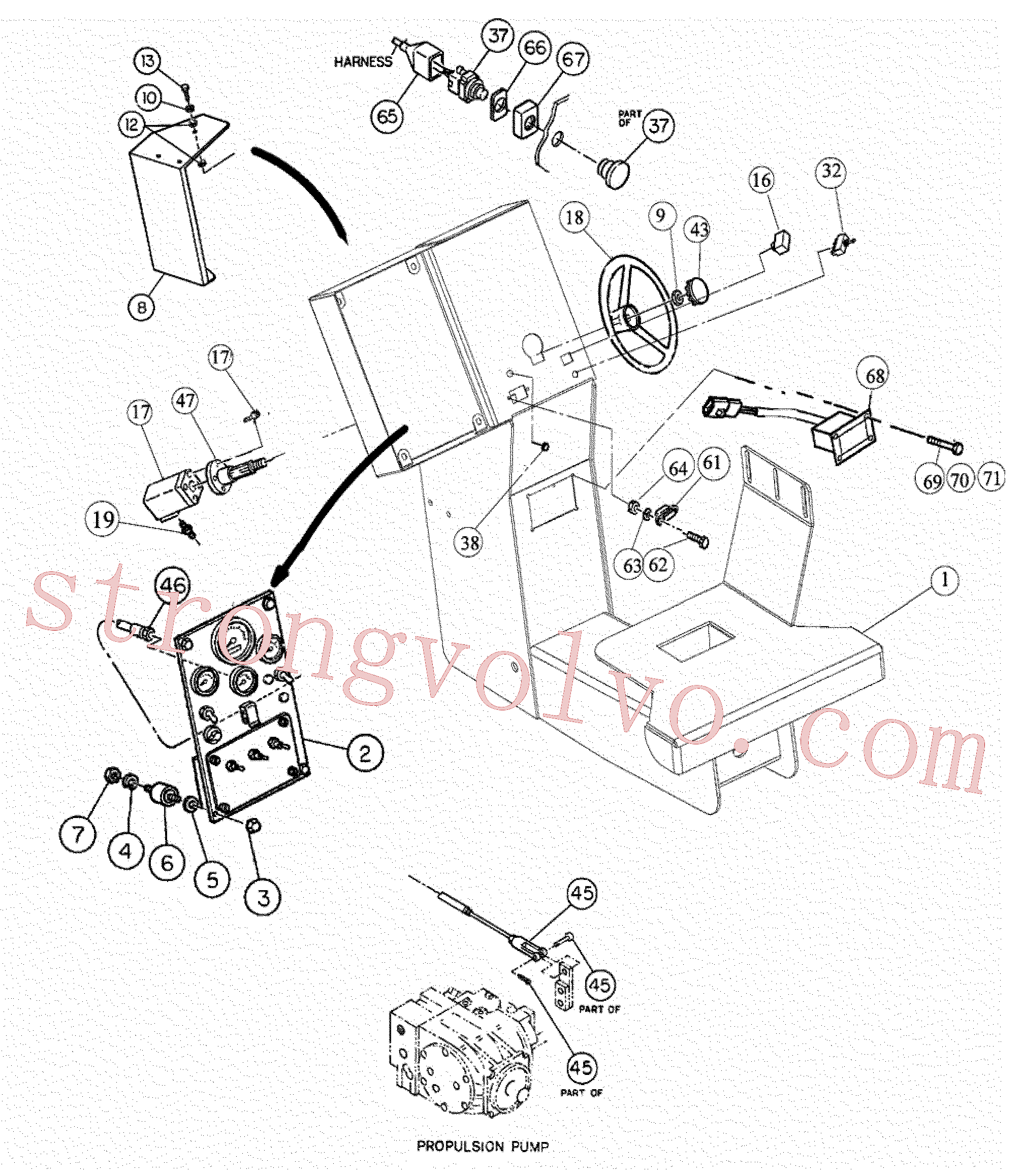 RM58917543 Volvo Conjunto da consola(1056040 Montagem)