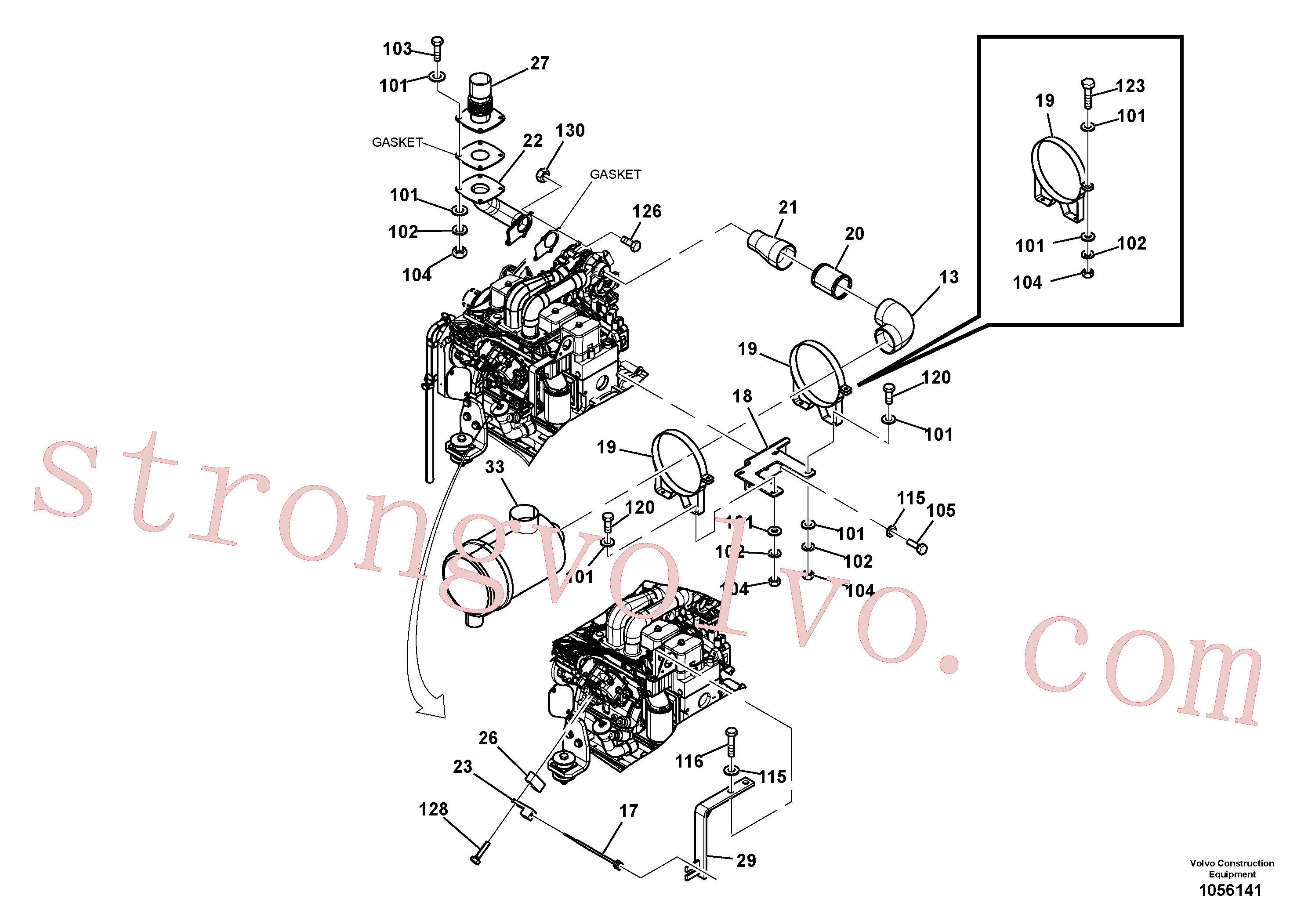 VOE983253 Volvo Instalação do motor(1056141 Montagem)