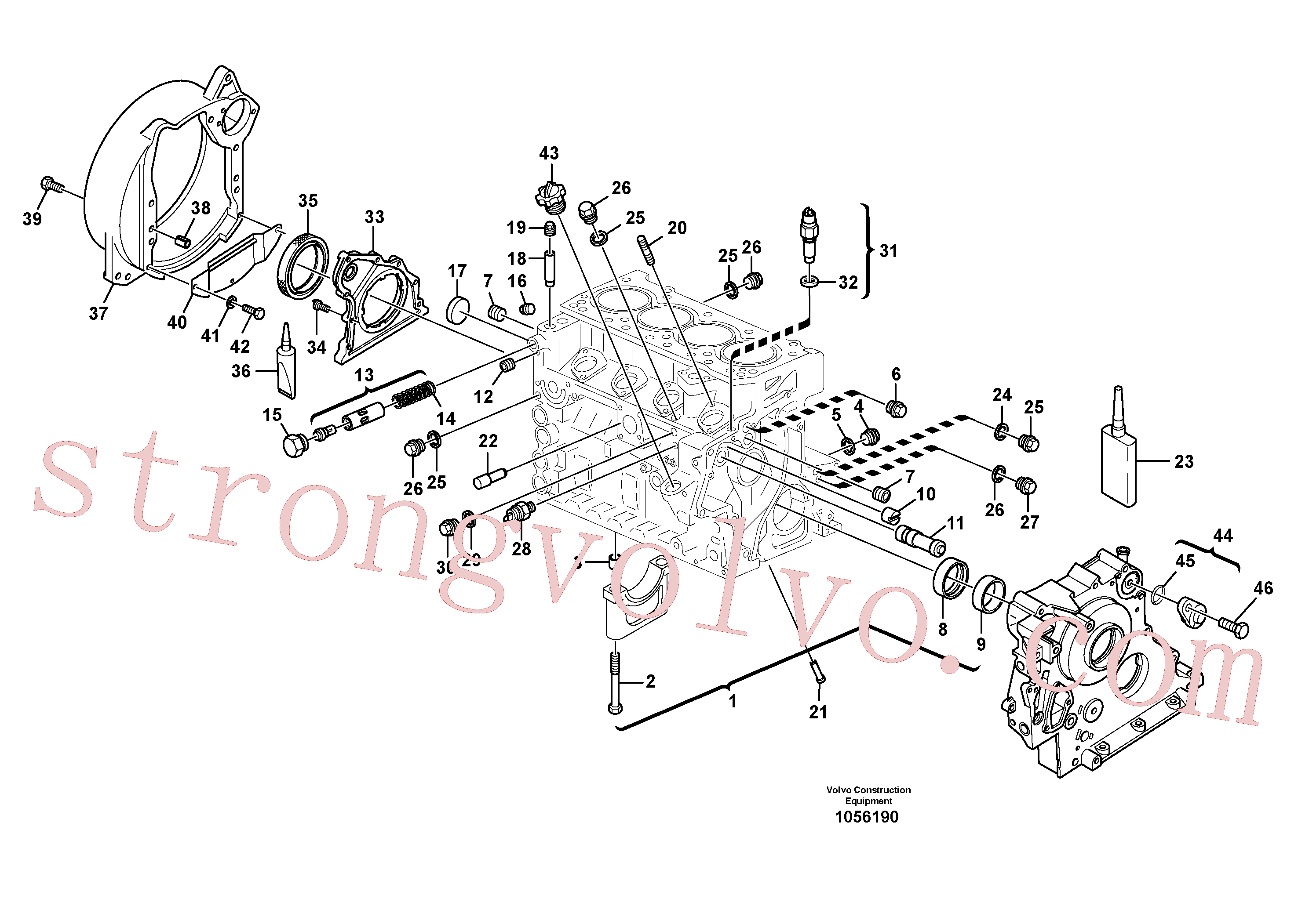 VOE20459941 Volvo Bloco do motor(1056190 Montagem)