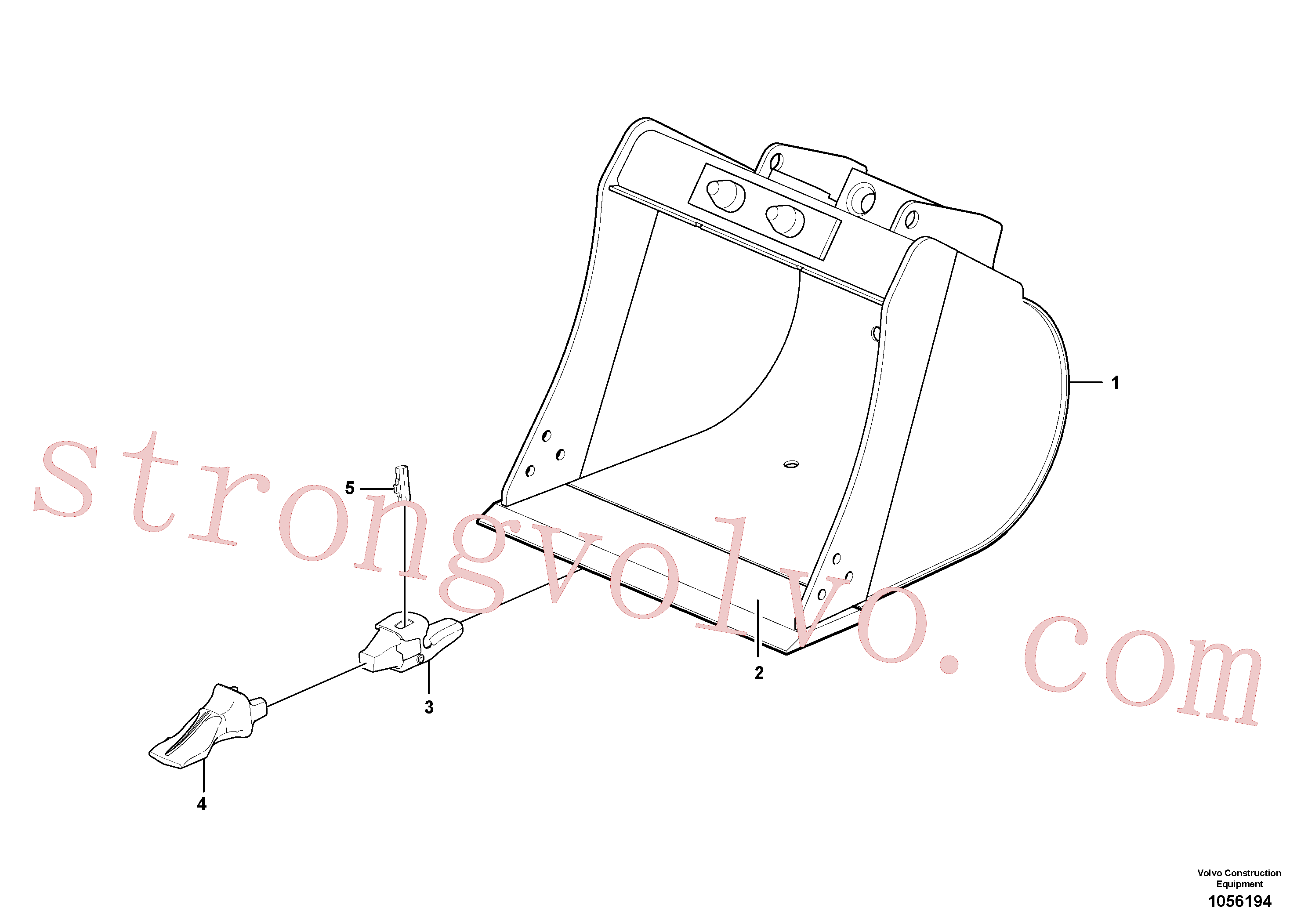 VOE15633939 Volvo Baldes para Quickfit (engate rápido)(1056194 Montagem)