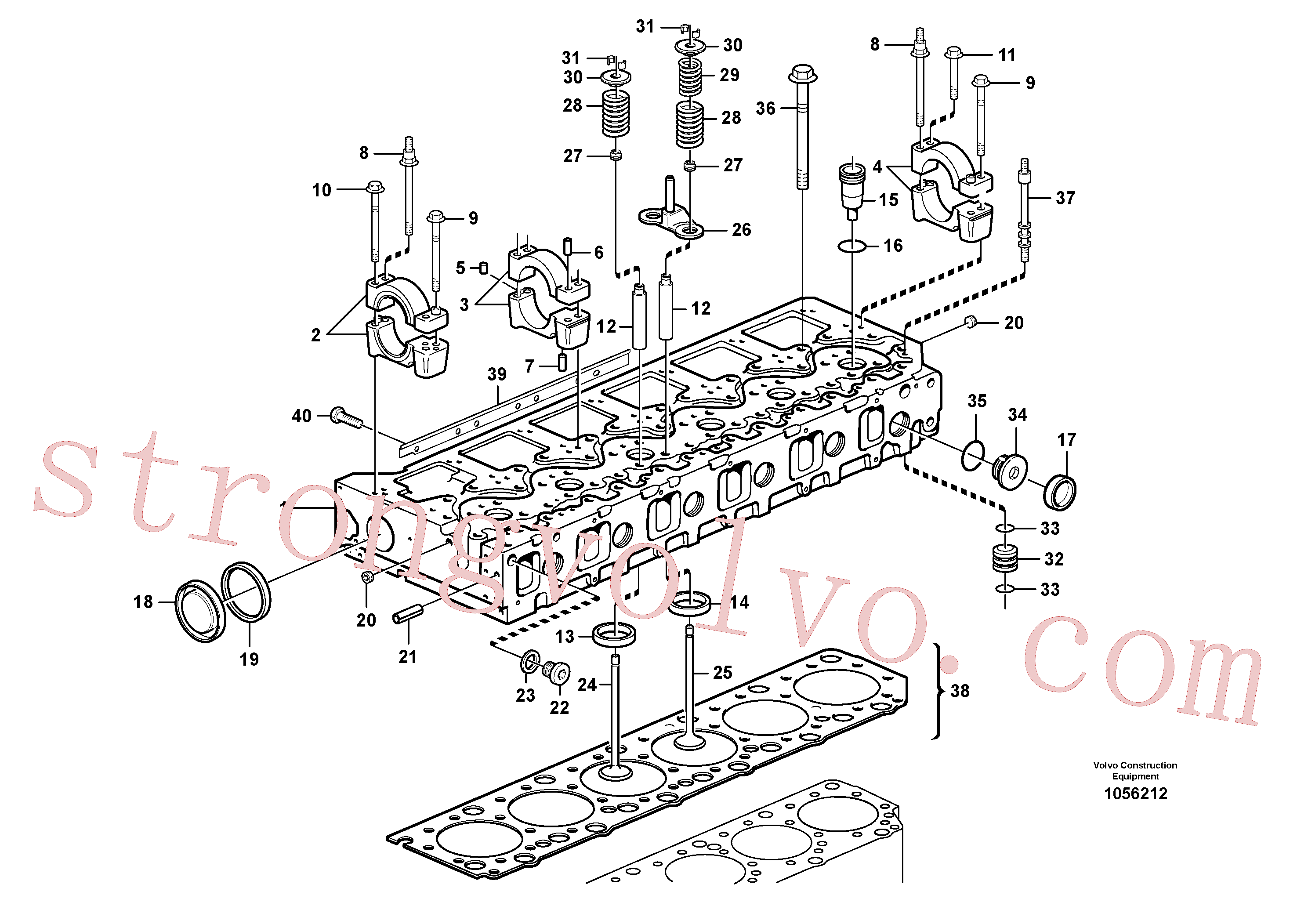 VOE990830 Volvo Cabeça de cilindro(1056212 Montagem)