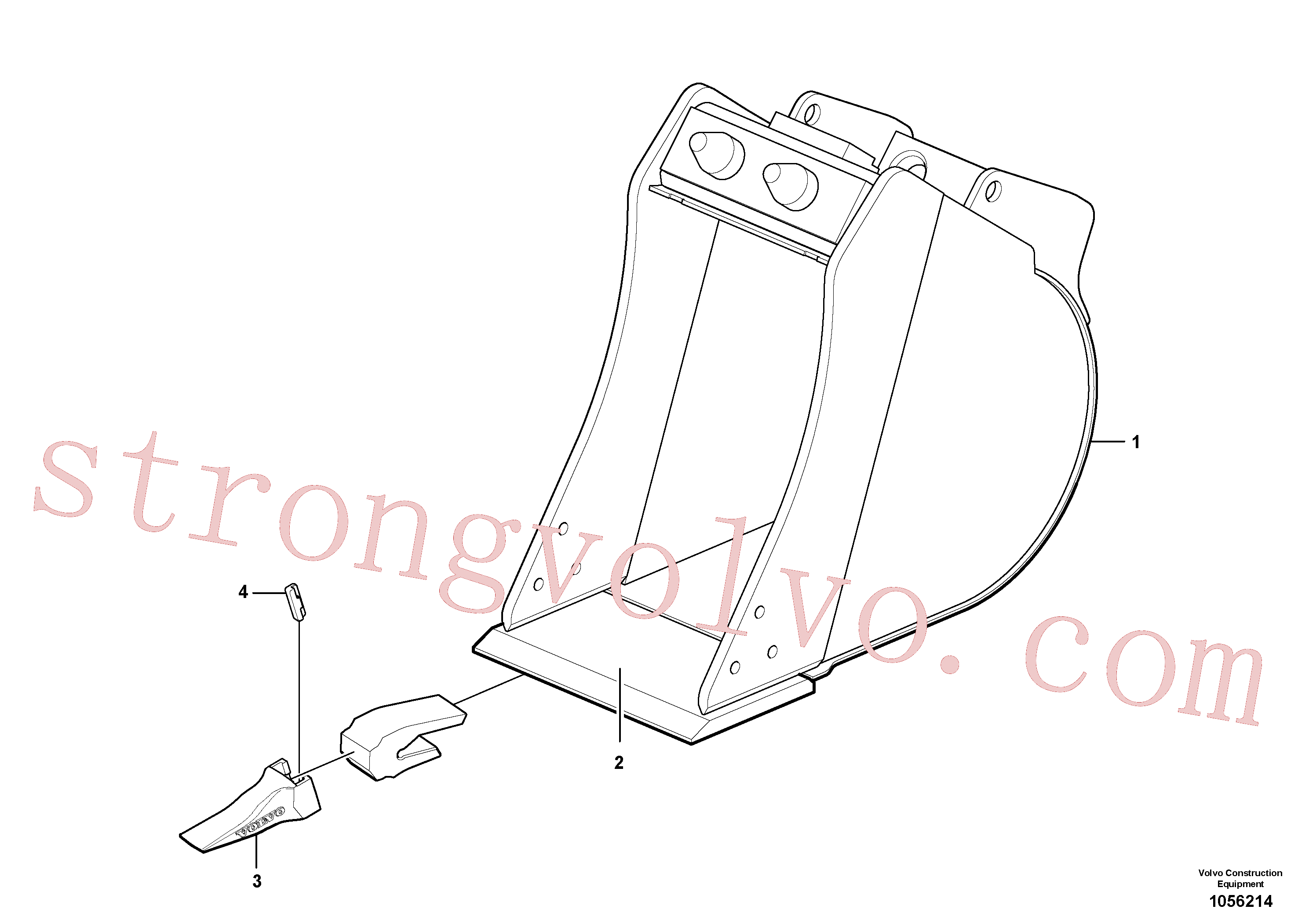 VOE11884312 Volvo Baldes para Quickfit (engate rápido)(1056214 Montagem)