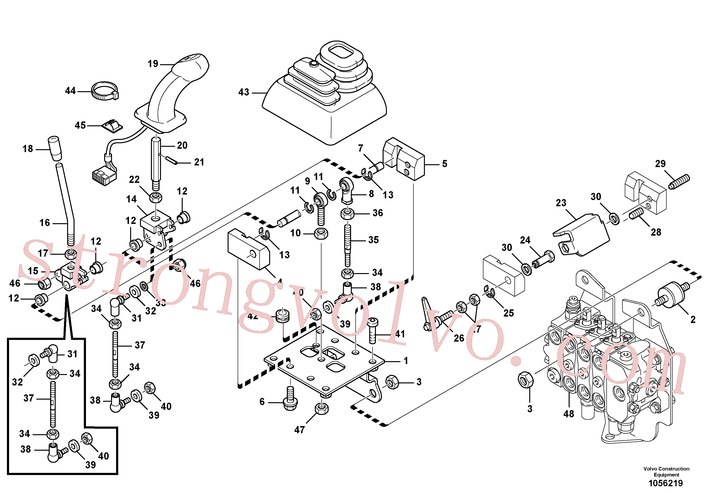 VOE966238 Volvo Válvula de comando servomotor(1056219 Montagem)