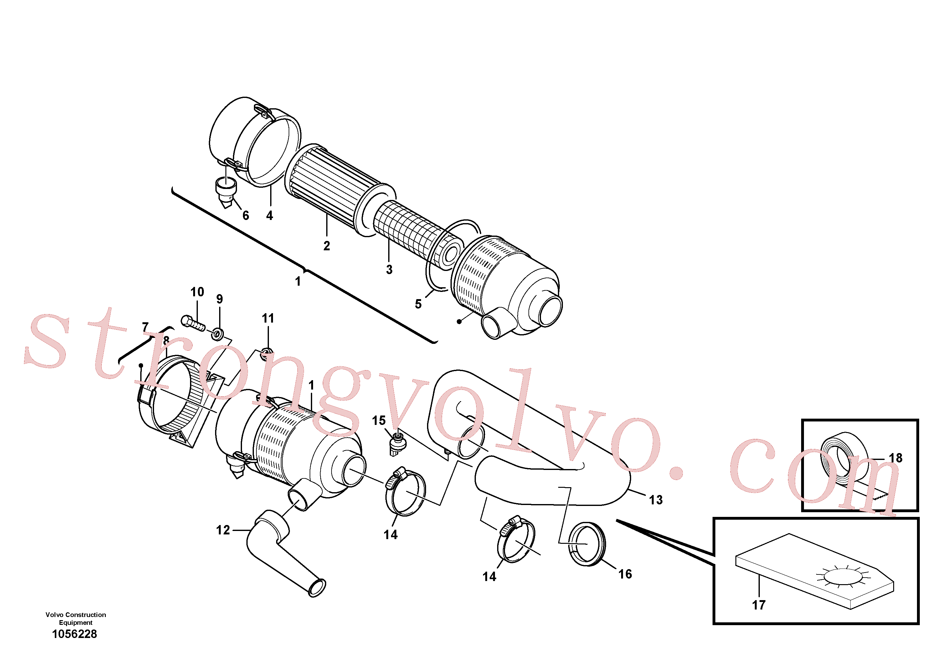 VOE943481 Braçadeira da mangueira Volvo escavadeira
