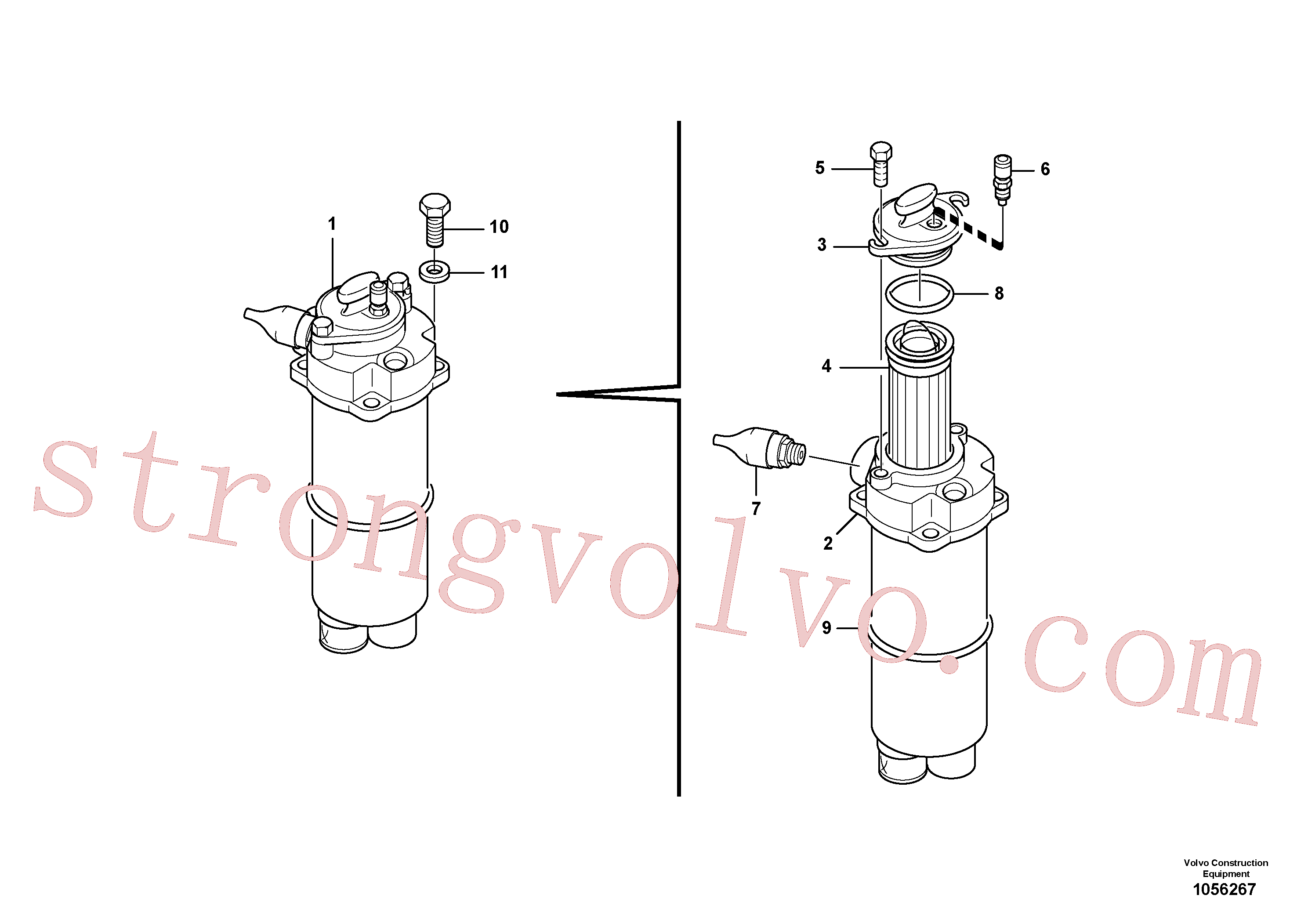 VOE60113300 Volvo Filtro de retrocesso de sucção(1056267 Montagem)