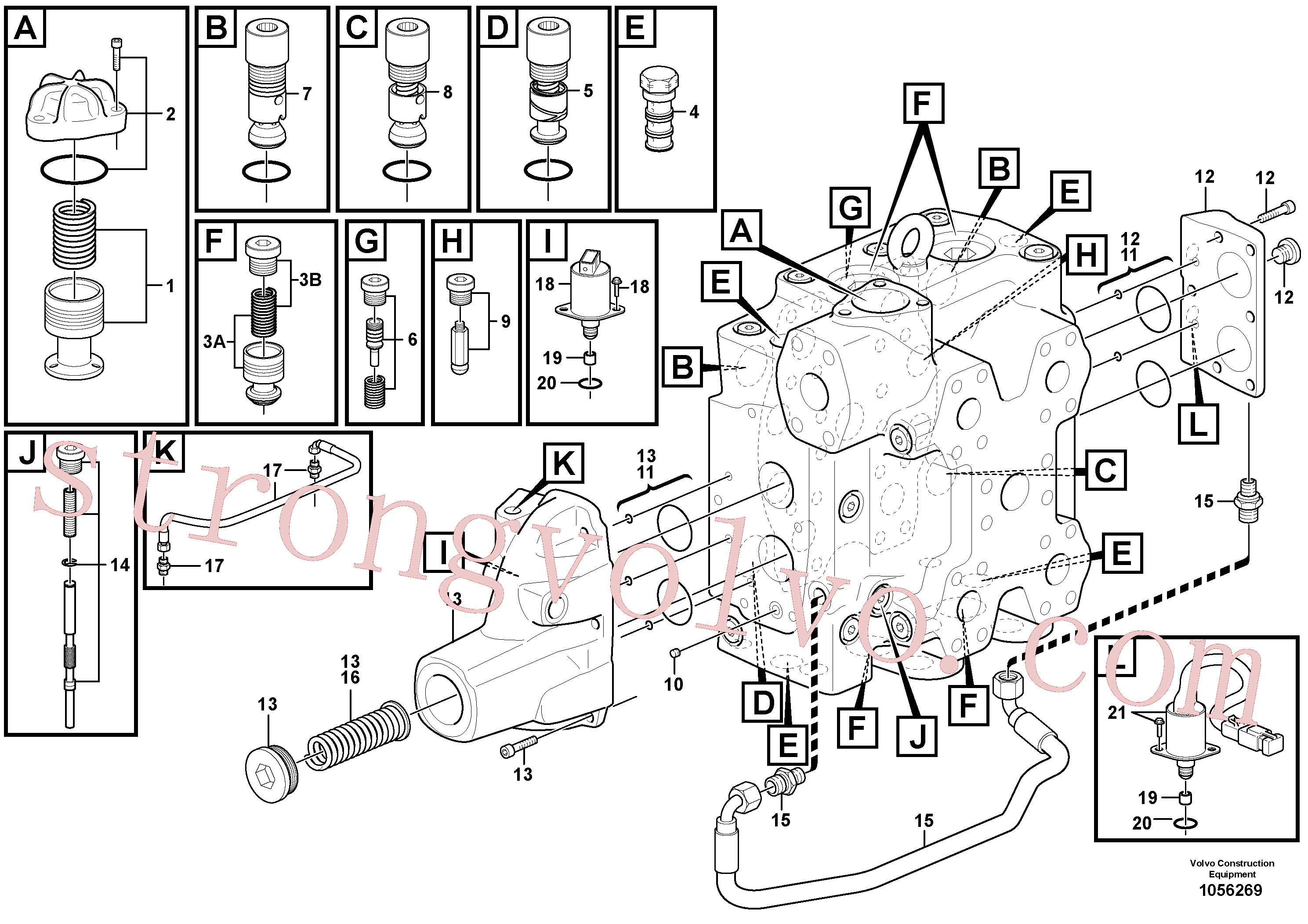 VOE15165436 Volvo Válvula de comando(1056269 Montagem)