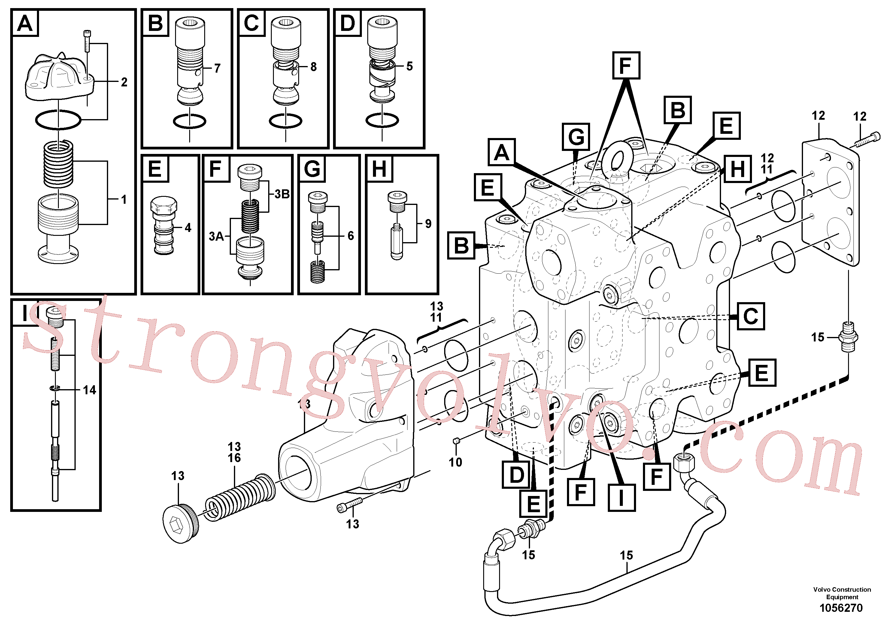VOE15165205 Volvo Válvula de comando(1056270 Montagem)
