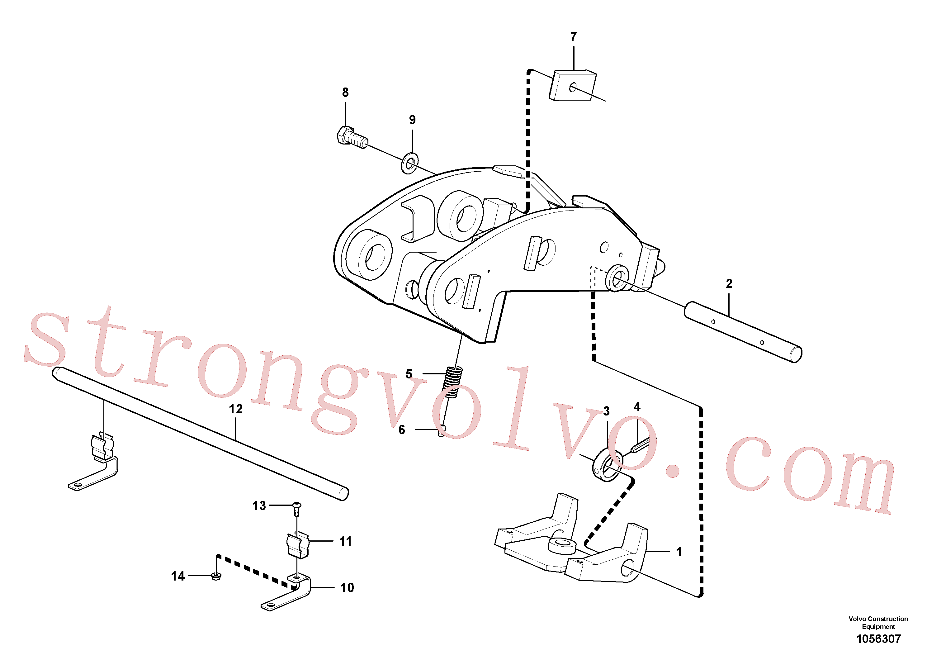 VOE11803974 Volvo Suporte de ferramentas / comando mecânico(1056307 Montagem)
