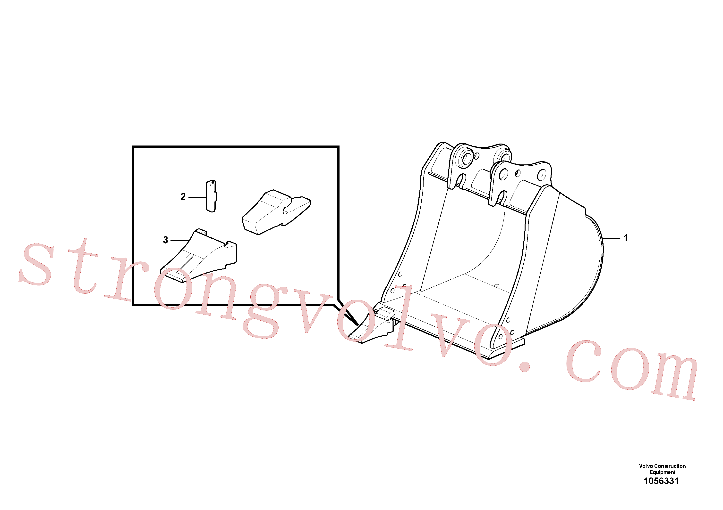 China Made VOE15609904 Bucket Volvo Acessórios para escavadeira
