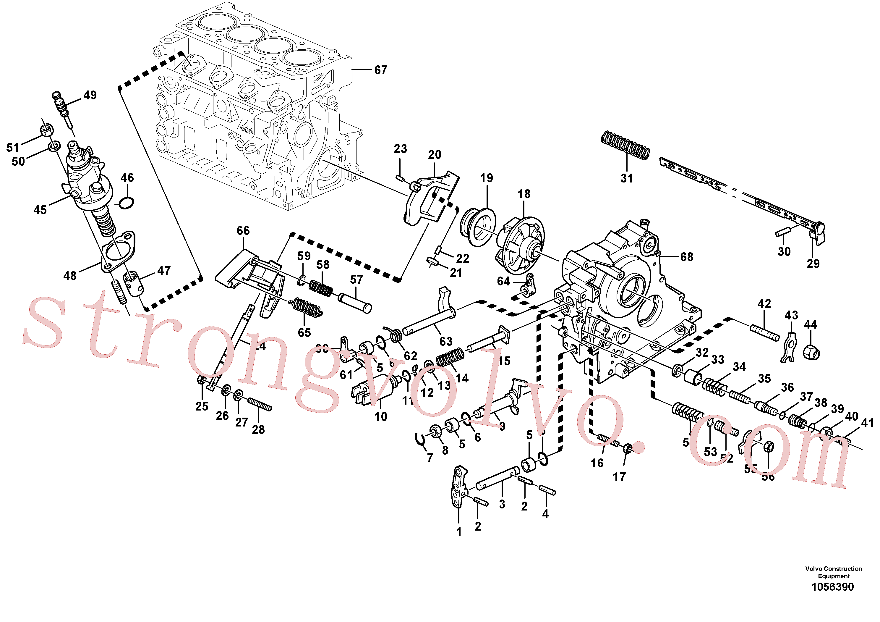 VOE20460939 Volvo Regulação da velocidade - bomba de injecção do combustível(1056390 Montagem)