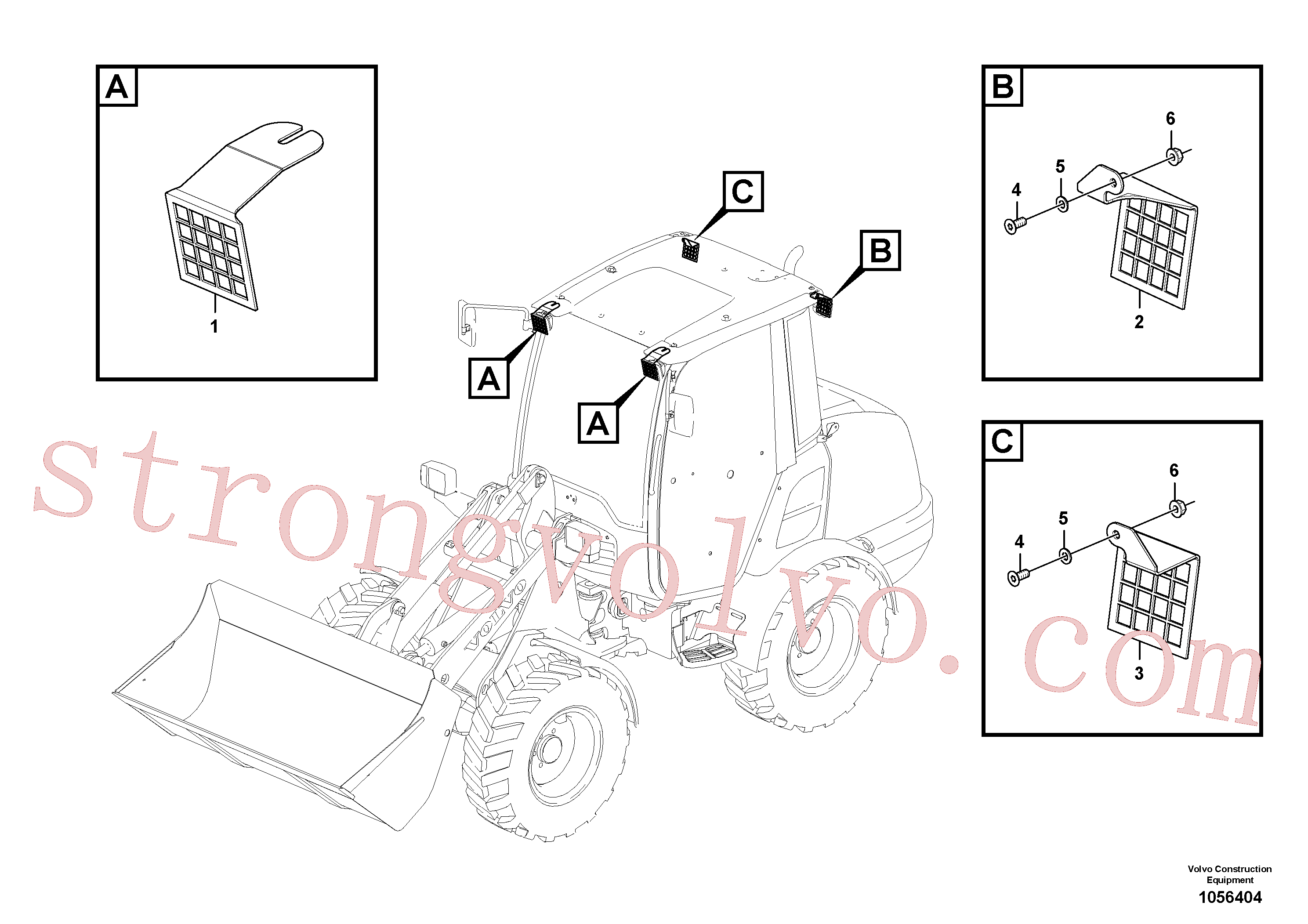 VOE969842 Volvo Protecção para a iluminação.(1056404 Montagem)