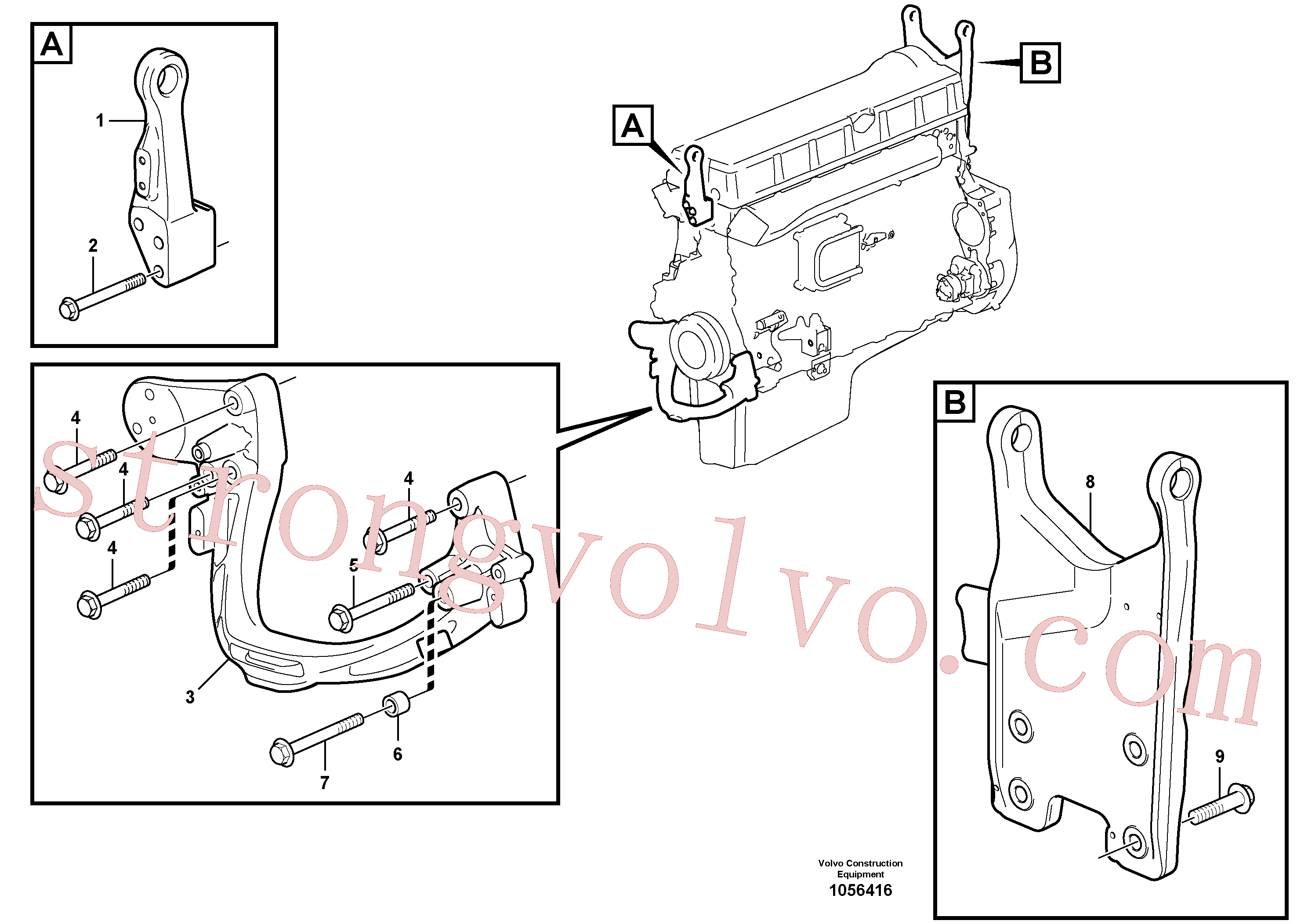 VOE975126 Volvo Suporte do motor(1056416 Montagem)