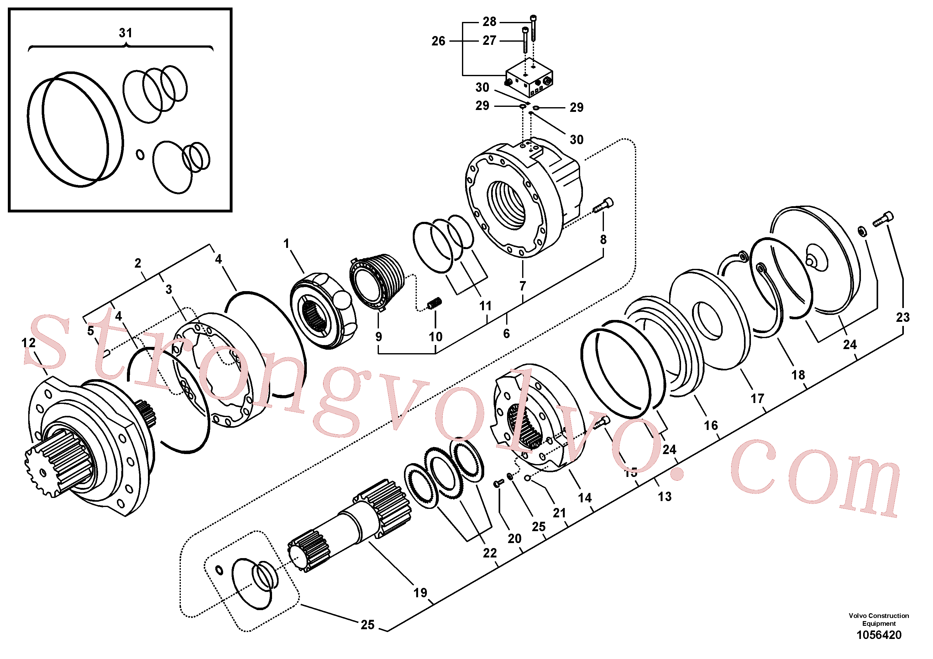 VOE14528763 Bloco de cilindros Volvo escavadeira