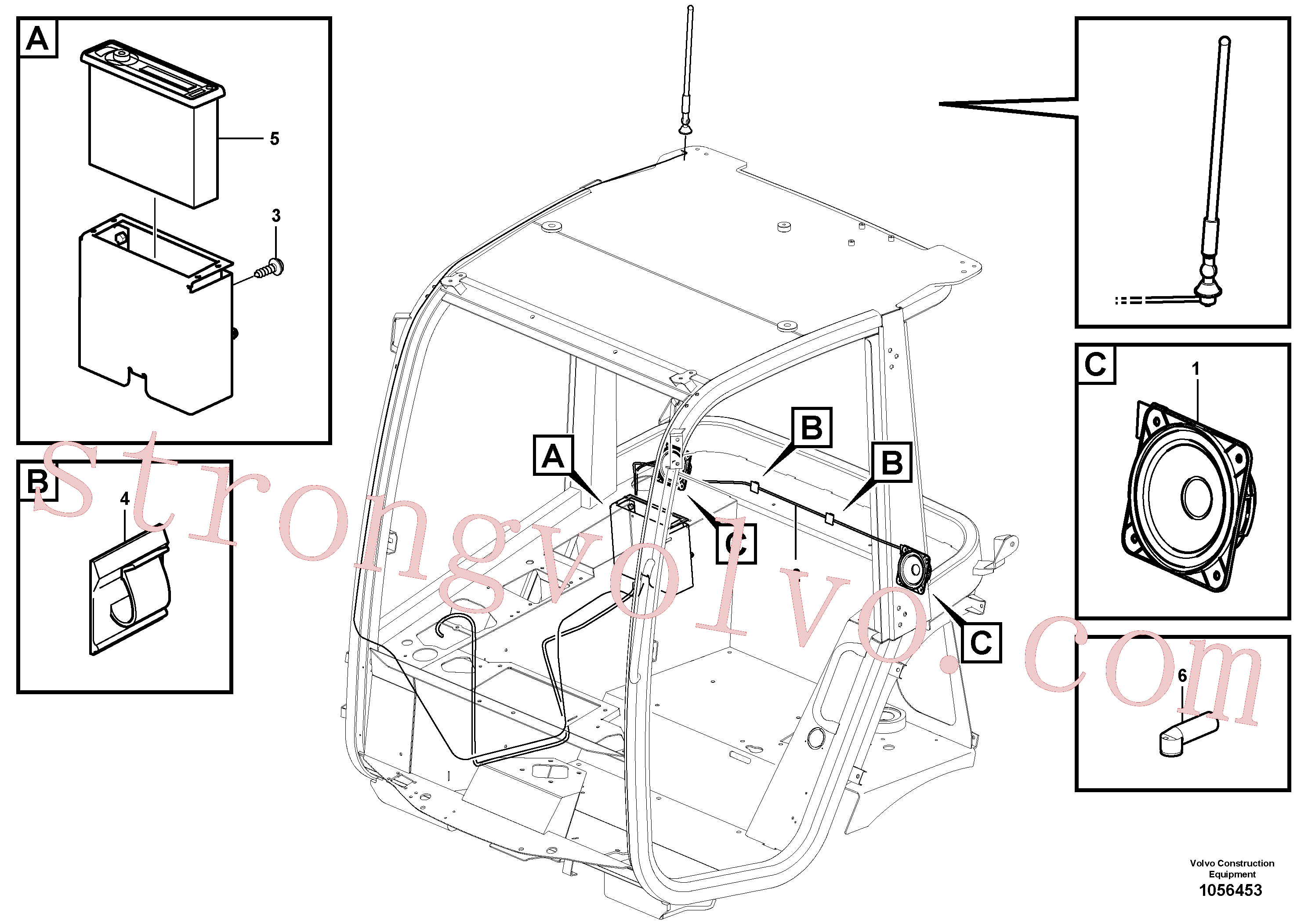 VOE11305436 Volvo Kit do rádio(1056453 Montagem)