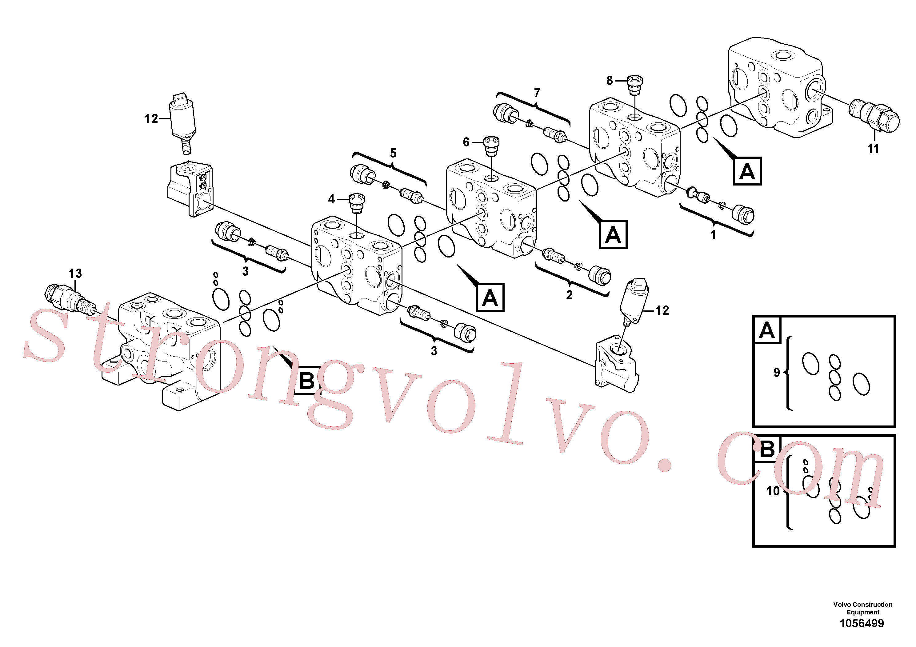 VOE11370330 Volvo Válvula de comando(1056499 Montagem)