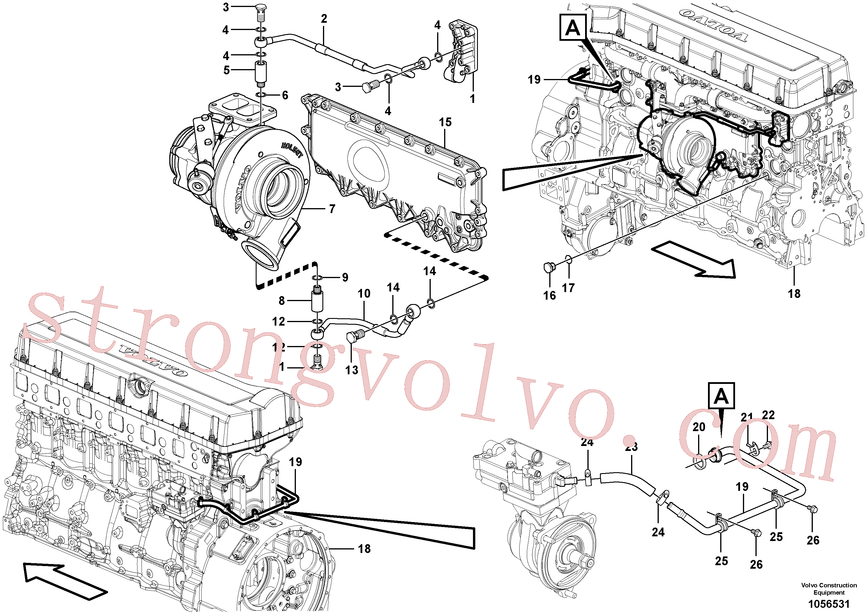 VOE13960634 Volvo Tubo de água(1056531 Montagem)