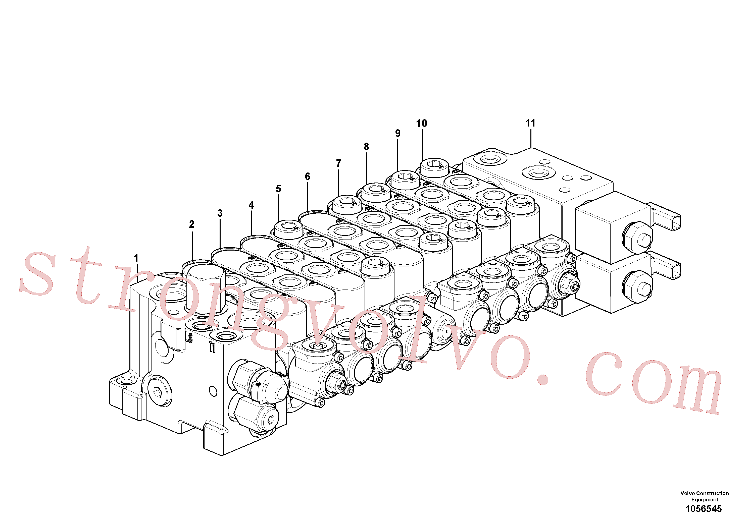 VOE15604229 Válvula hidráulica Volvo escavadeira