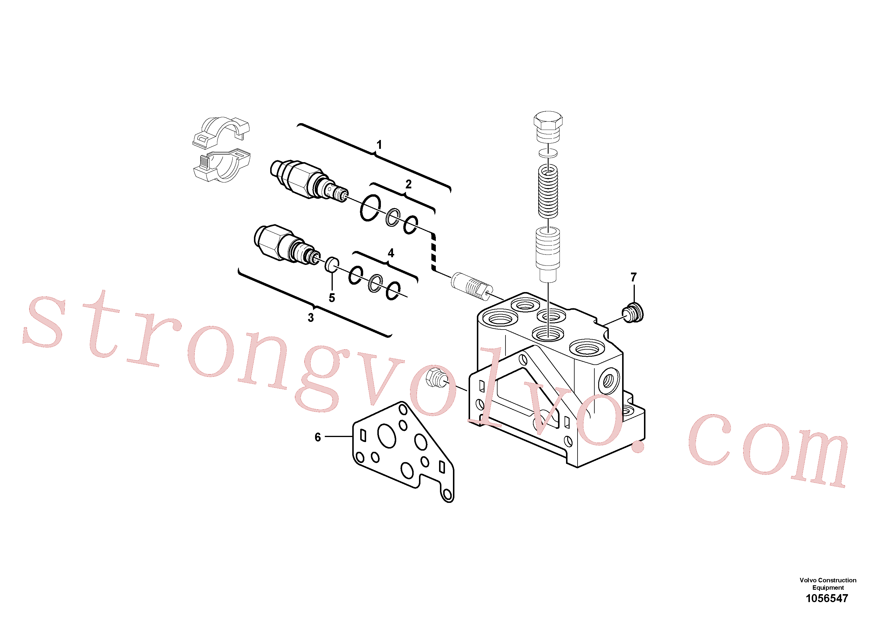 VOE11988539 Volvo Secção da válvula(1056547 Montagem)