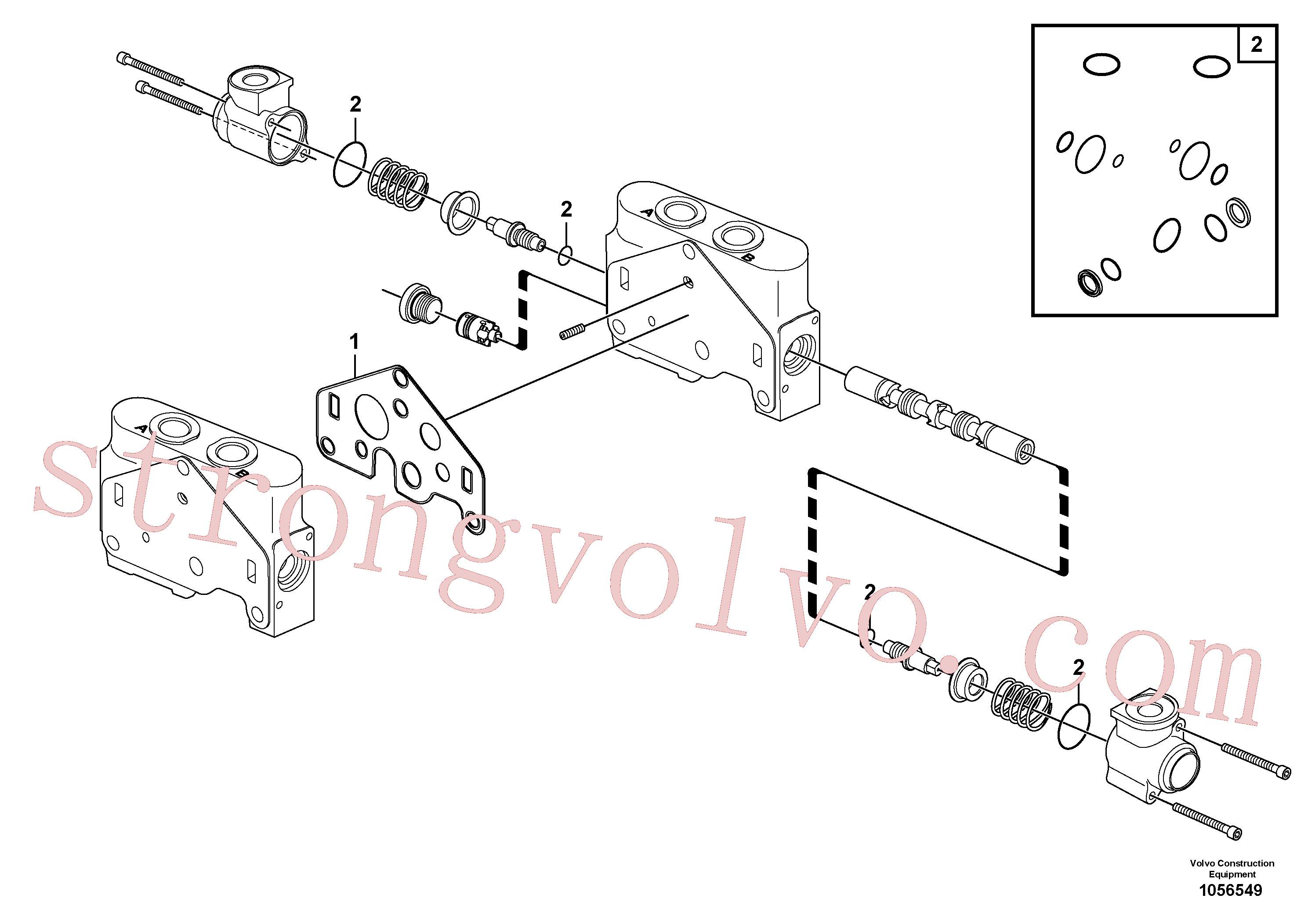 VOE15182880 Volvo Secção da válvula(1056549 Montagem)