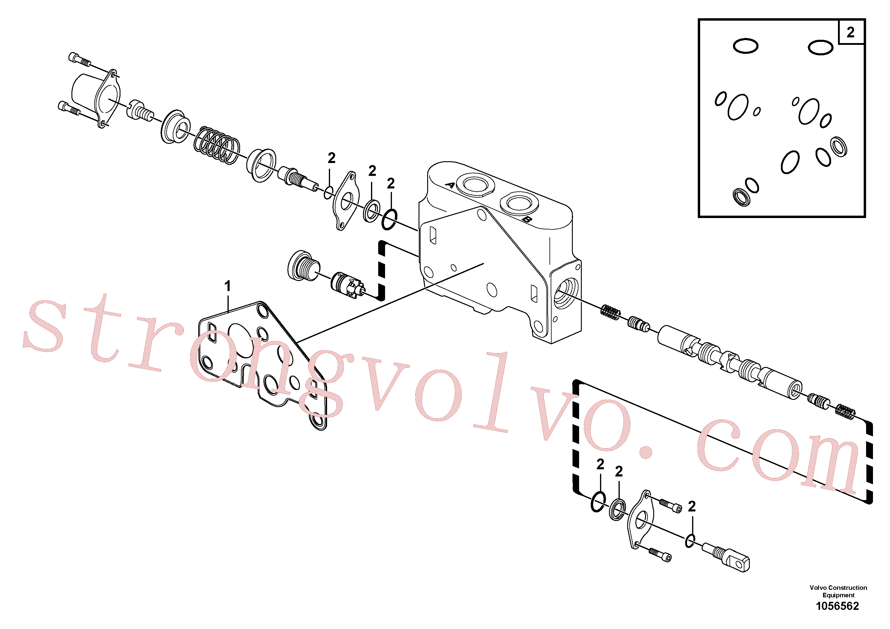 VOE11710930 Volvo Secção da válvula(1056562 Montagem)