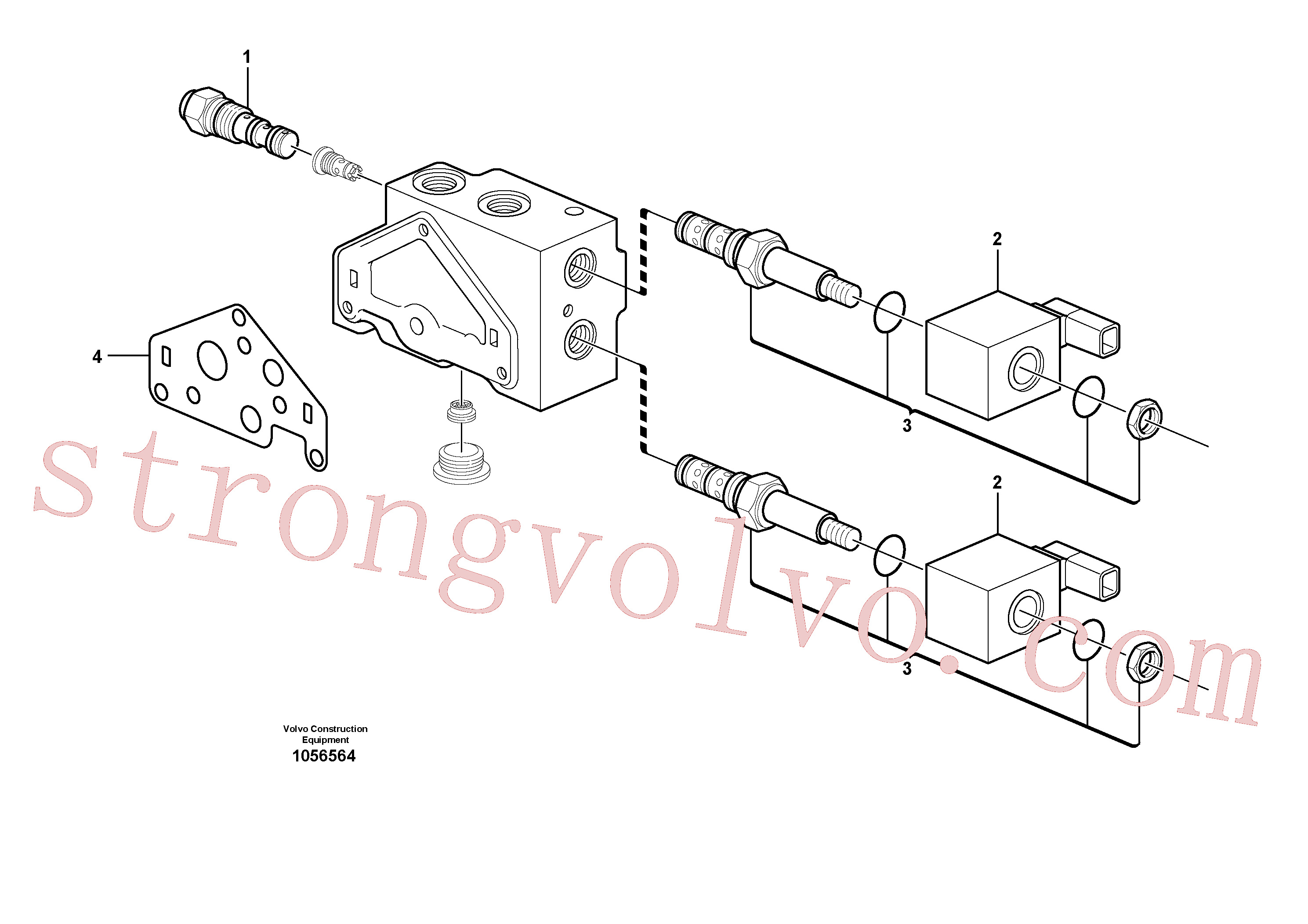 VOE15181255 Volvo Secção da válvula(1056564 Montagem)