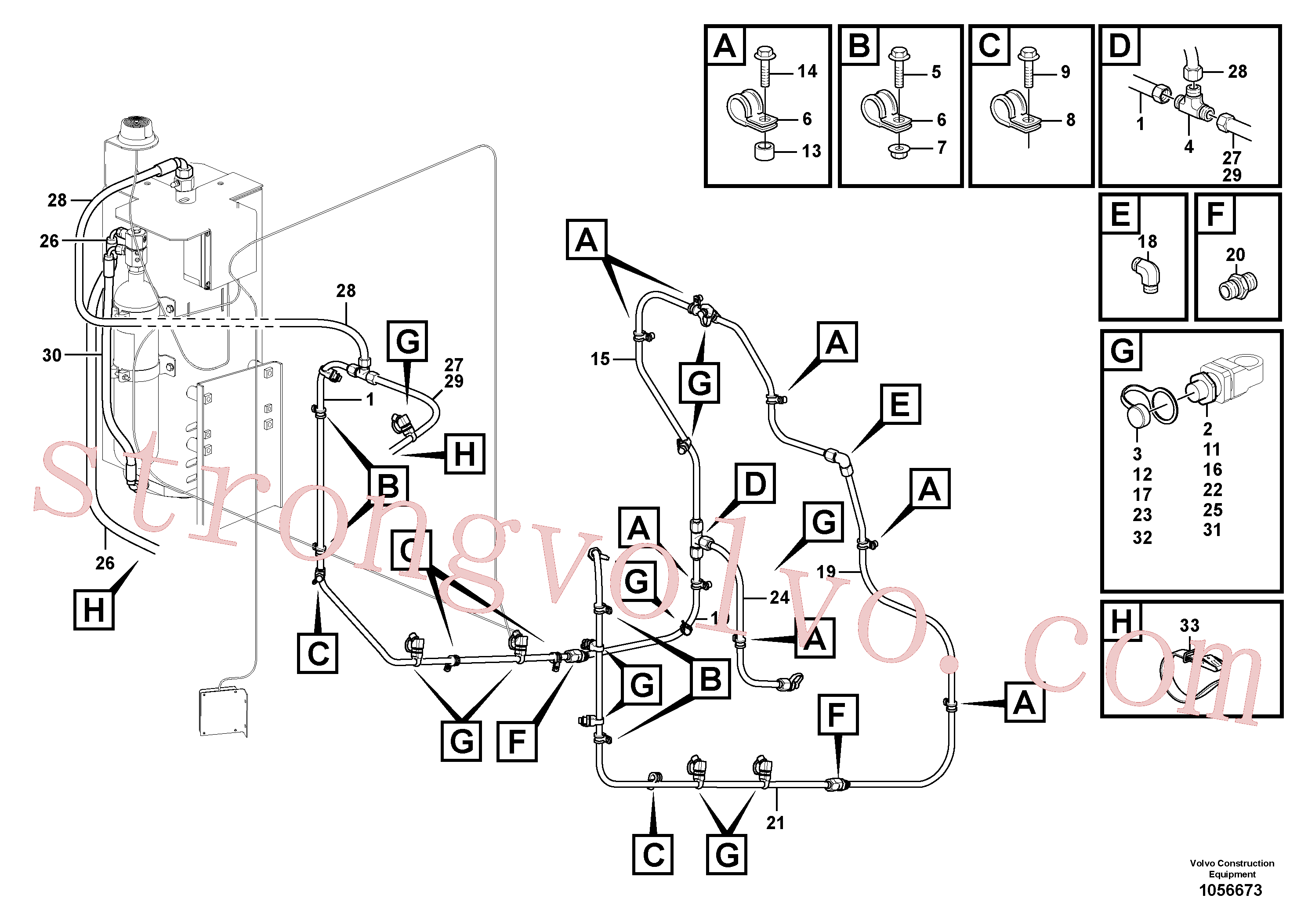 VOE15135278 Volvo Sistema de extinção(1056673 Montagem)