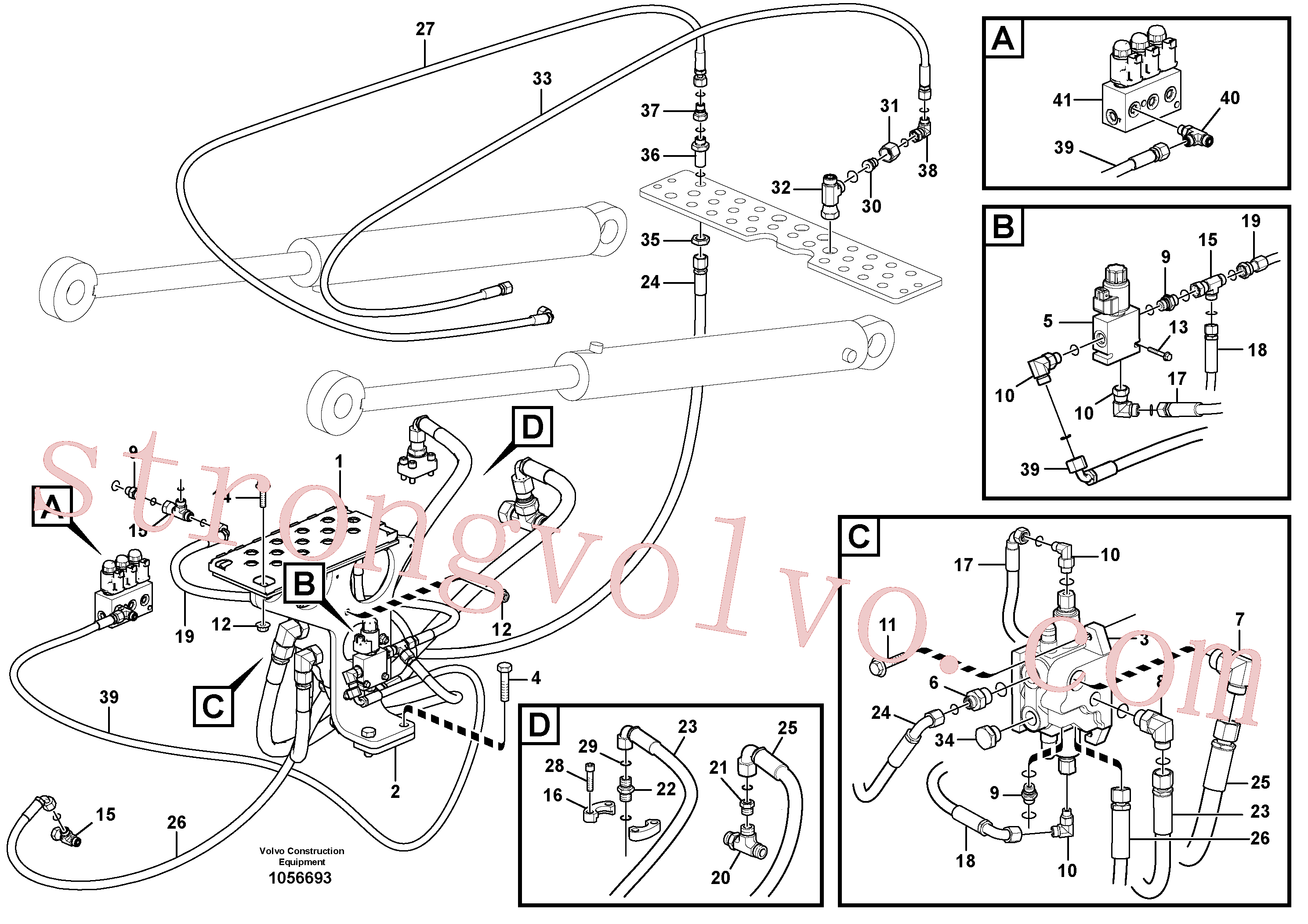 VOE936842 Volvo Hidráulica de serviço, válvulas(1056693 Montagem)