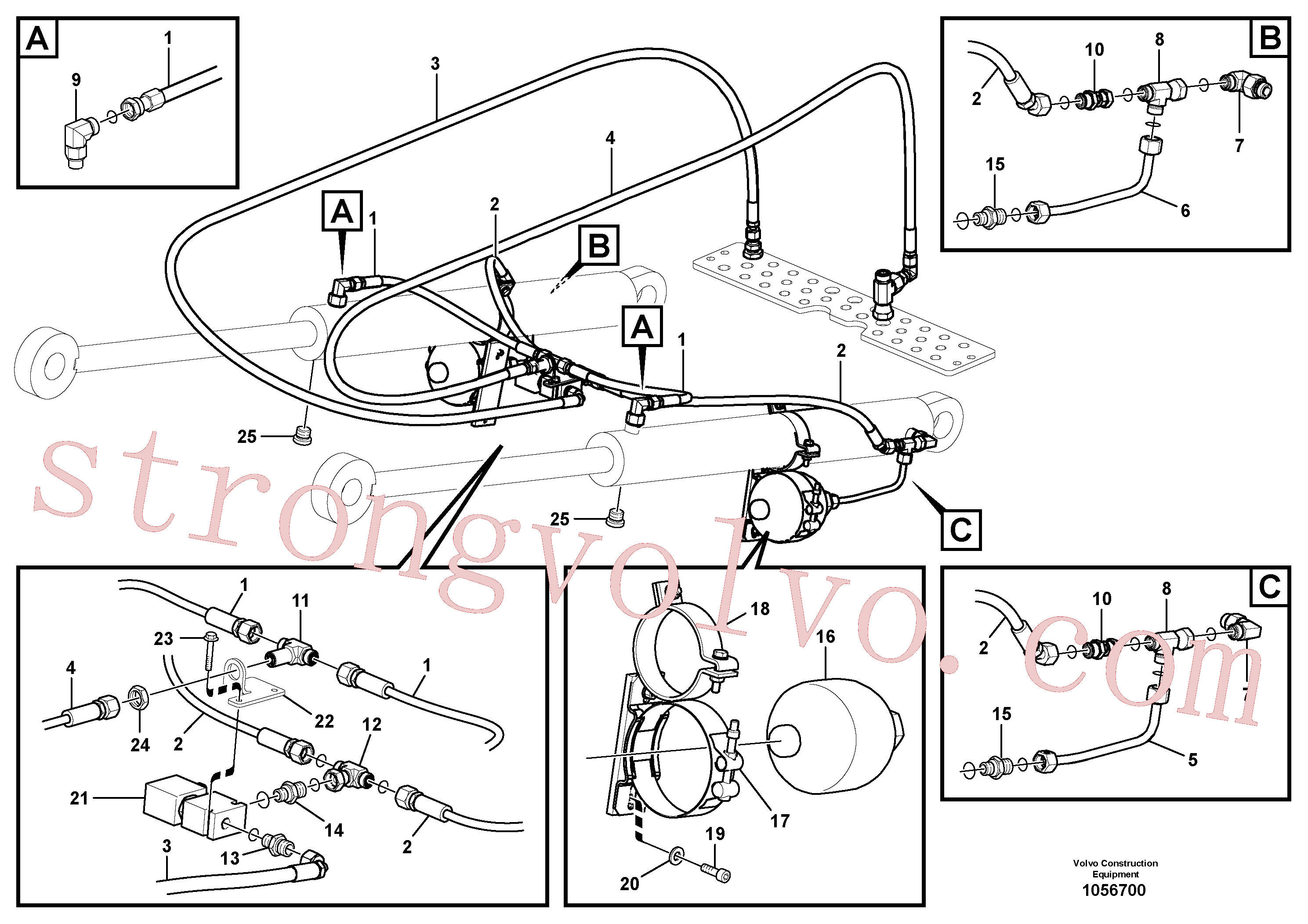 VOE936686 Volvo Hidráulica de serviço, válvulas(1056700 Montagem)