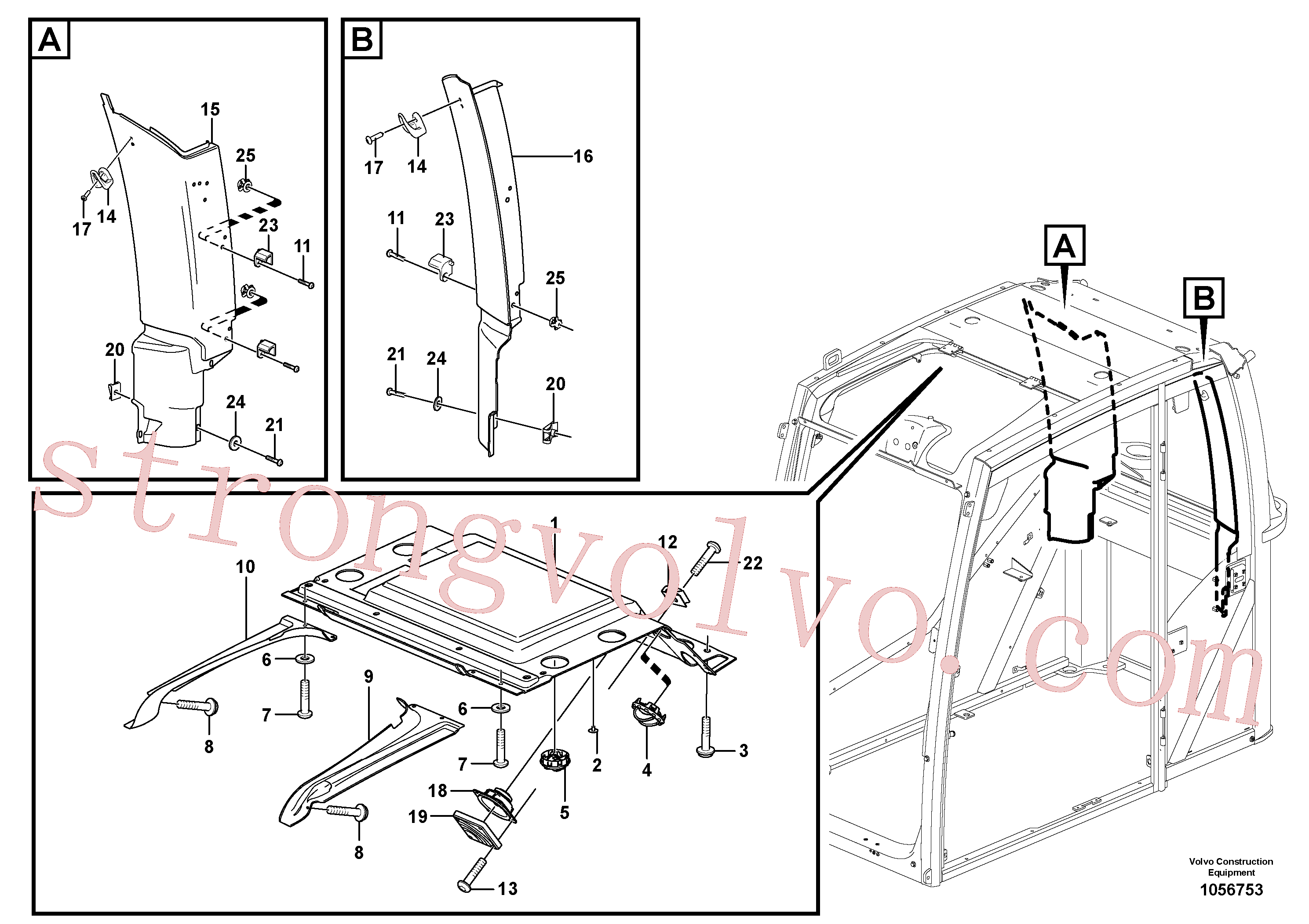 VOE971309 Volvo Componentes internos(1056753 Montagem)