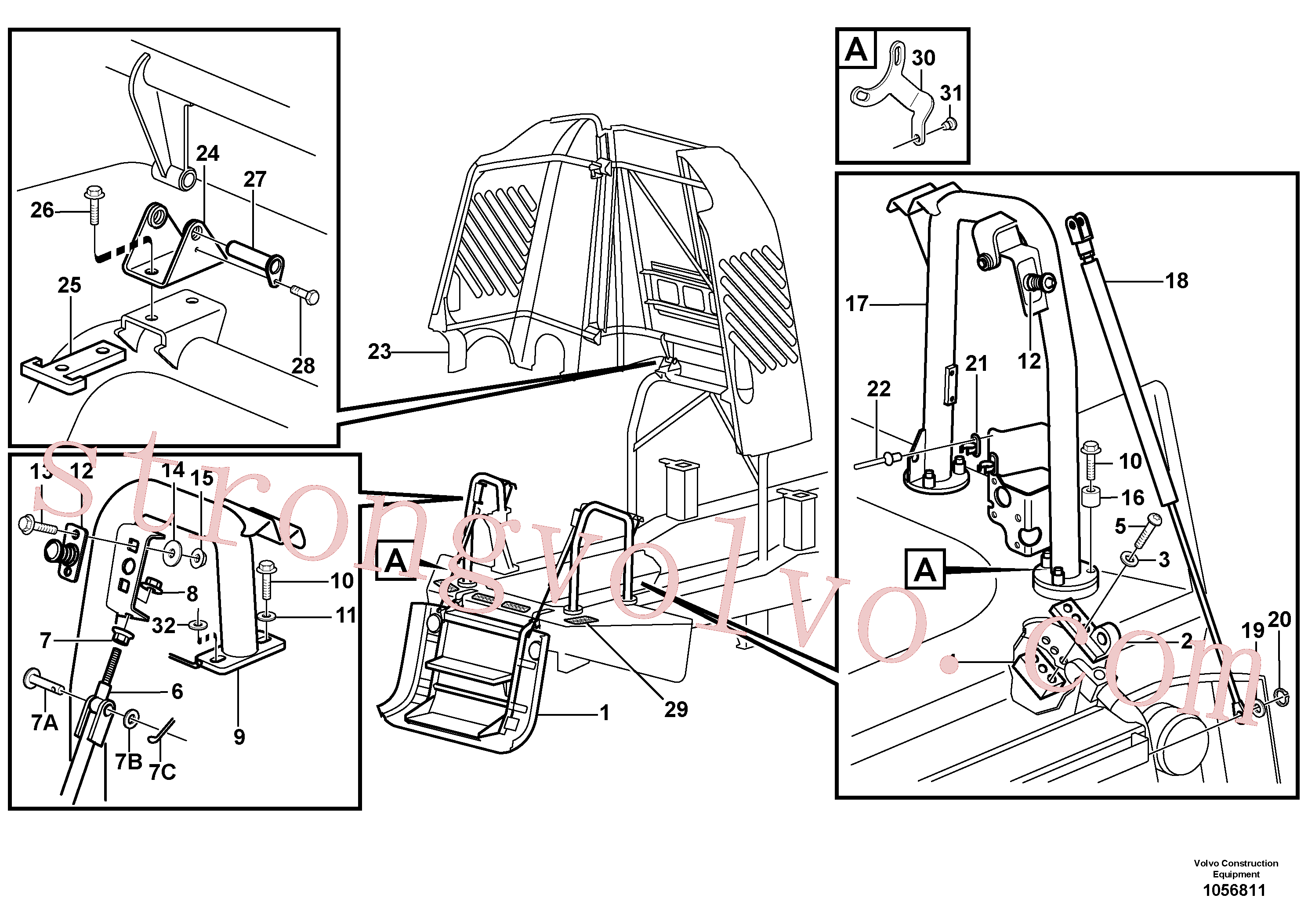 VOE11053458 Volvo Capot do motor(1056811 Montagem)