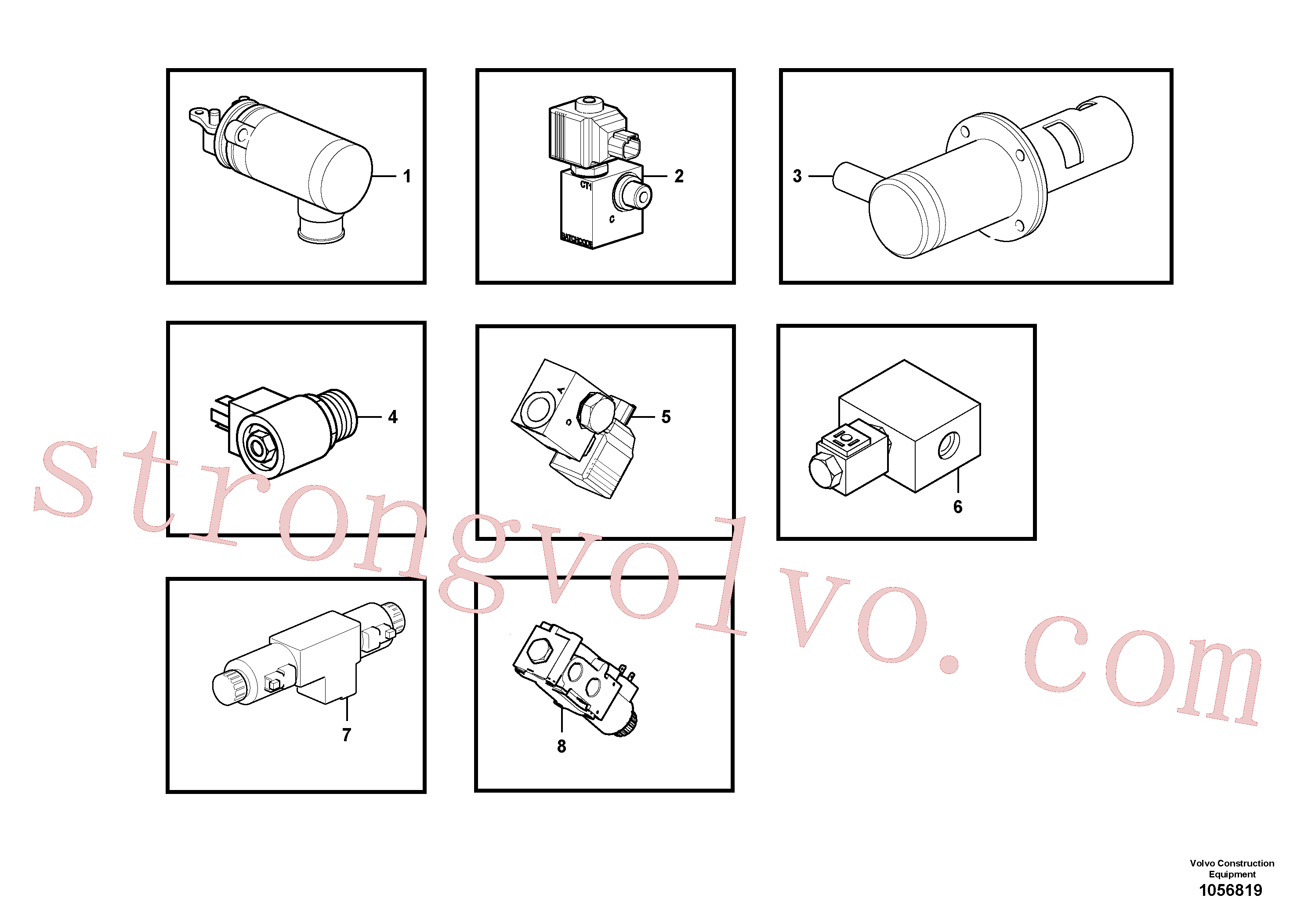 ZM2814688 Volvo Válvulas solenóides, lista de referência(1056819 Montagem)