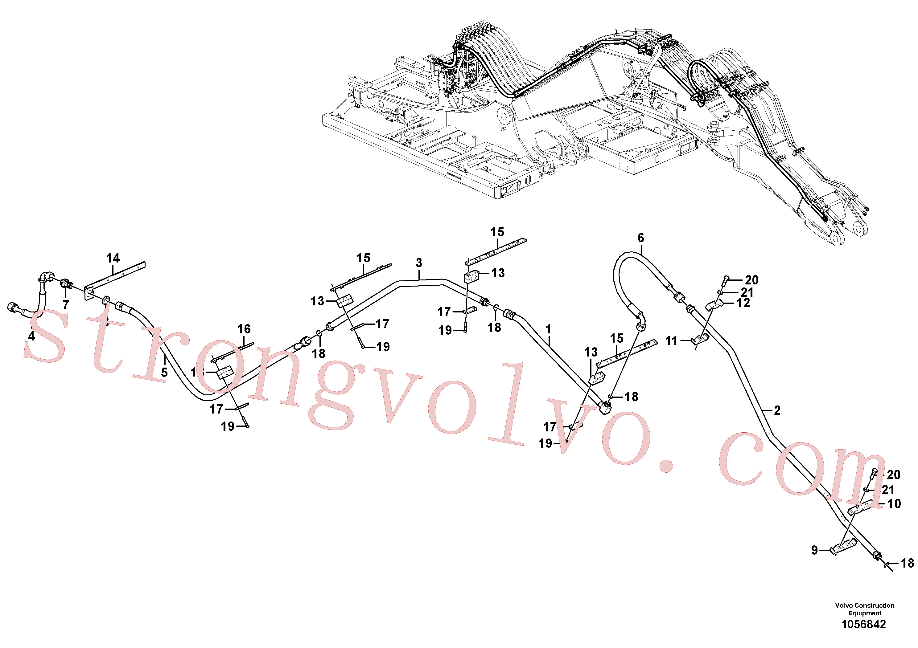 VOE14519316 Volvo Hidráulica de serviço, martelo e cortador para lança de desvio mono(1056842 Montagem)