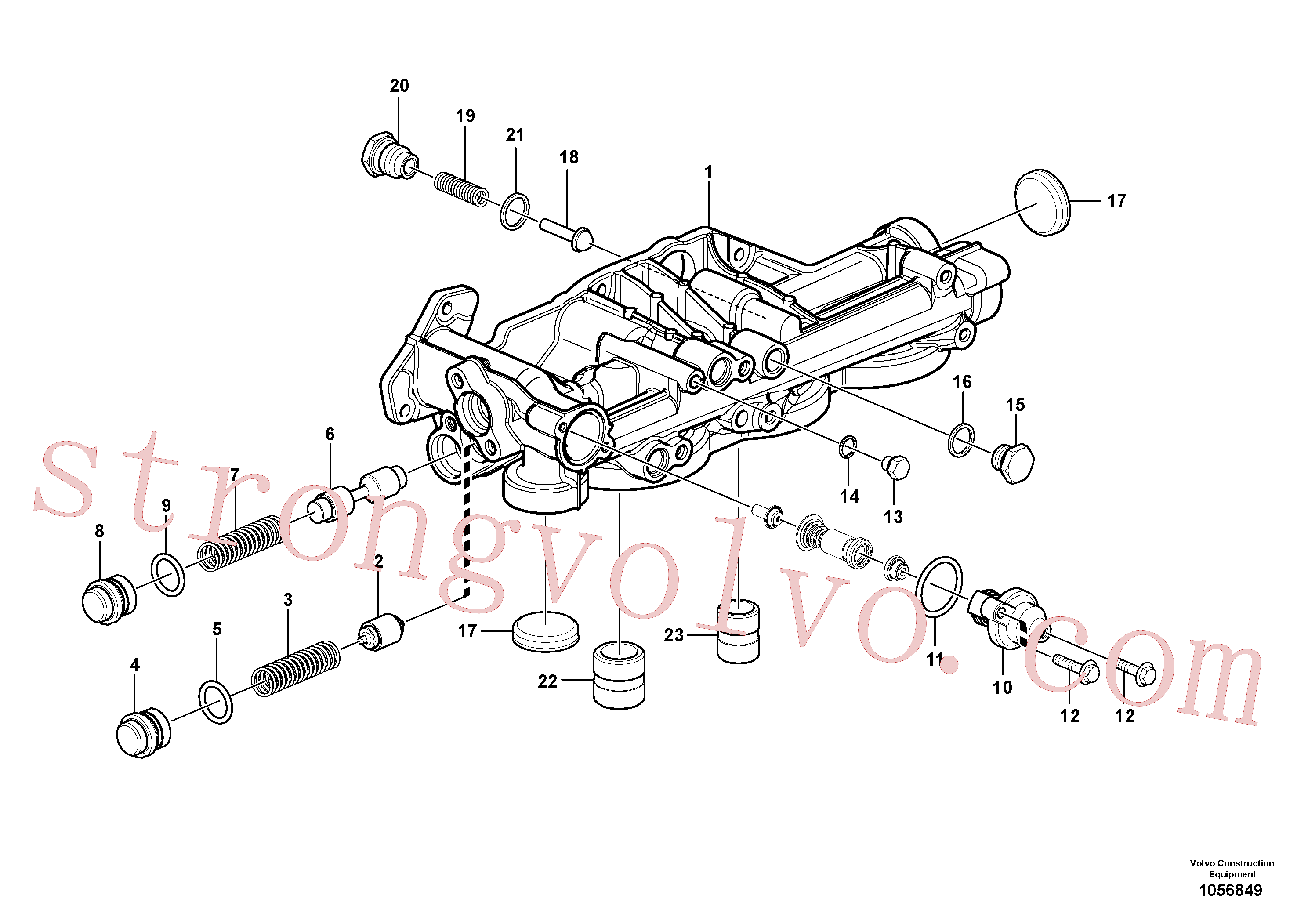 VOE984727 Volvo Caixa de filtro de óleo(1056849 Montagem)