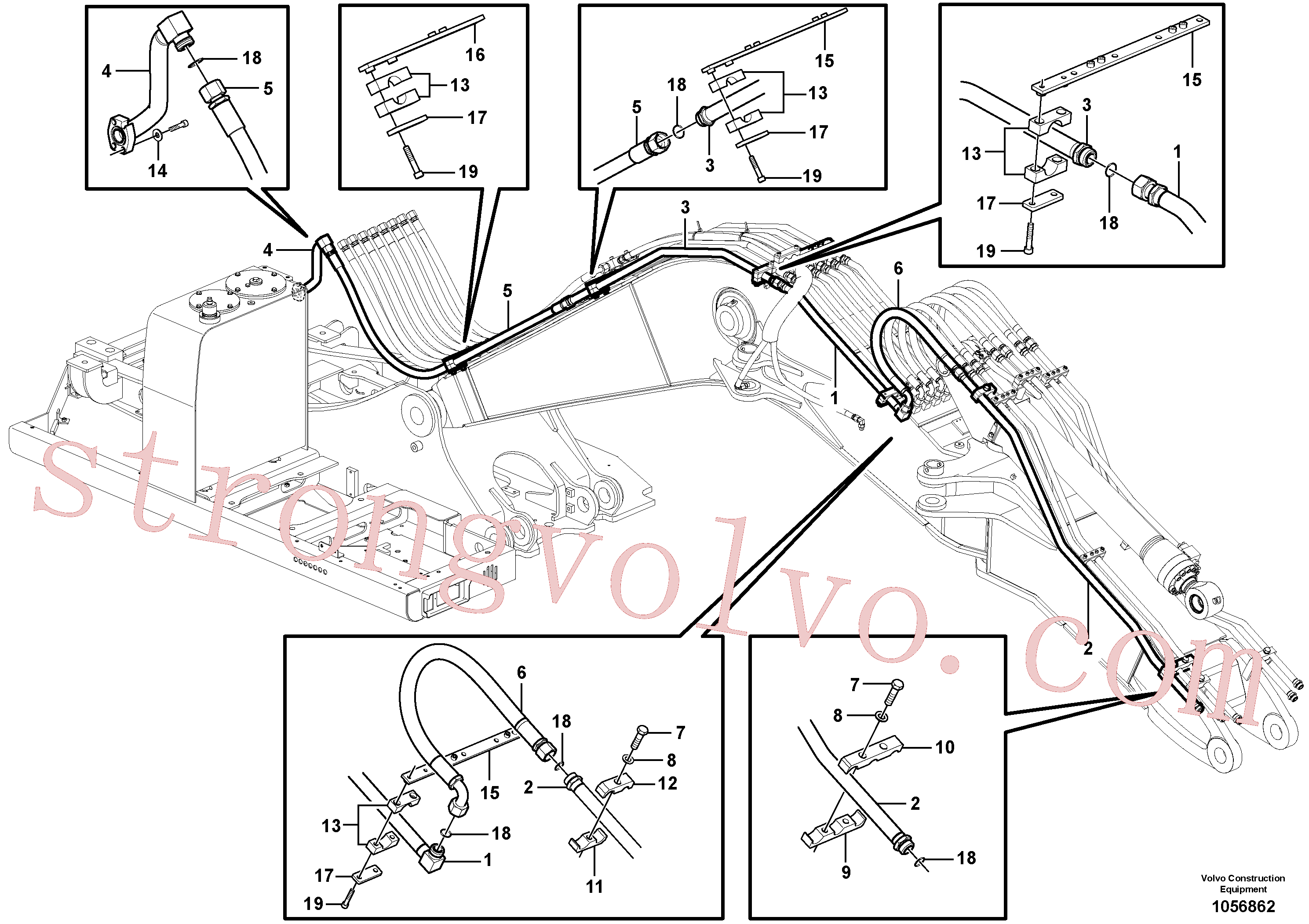 China Made VOE14519316 Braçadeira Volvo Acessórios para escavadeira