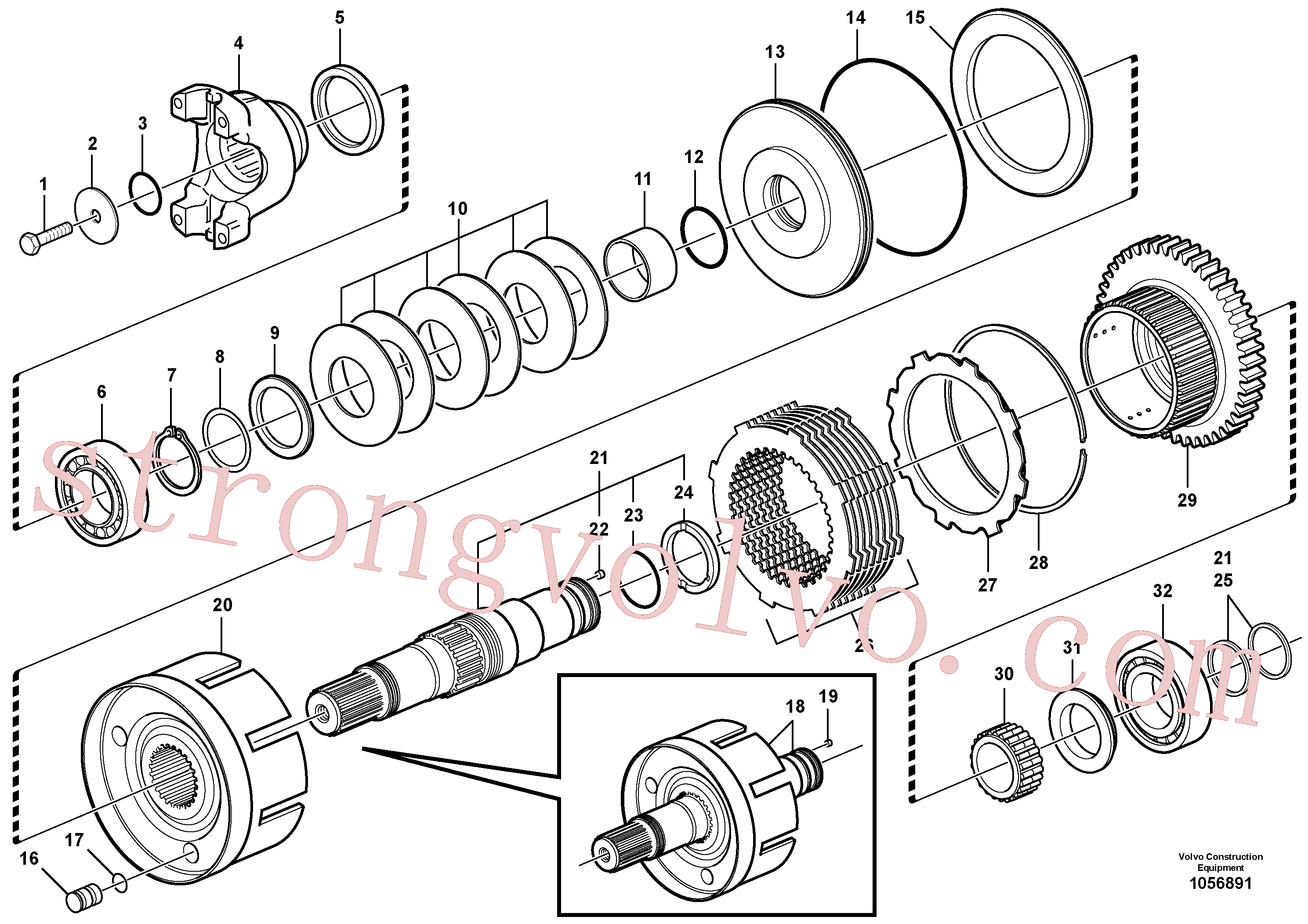 VOE11712469 Volvo Embraiagem hidráulica, 4 rodas motrizes(1056891 Montagem)