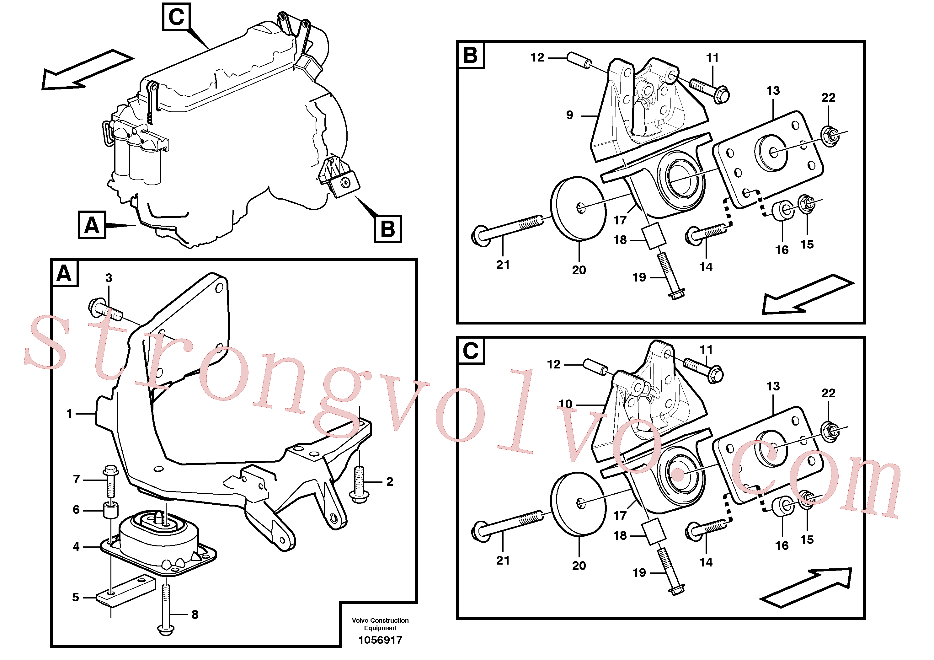 VOE967934 Volvo Suporte do motor(1056917 Montagem)