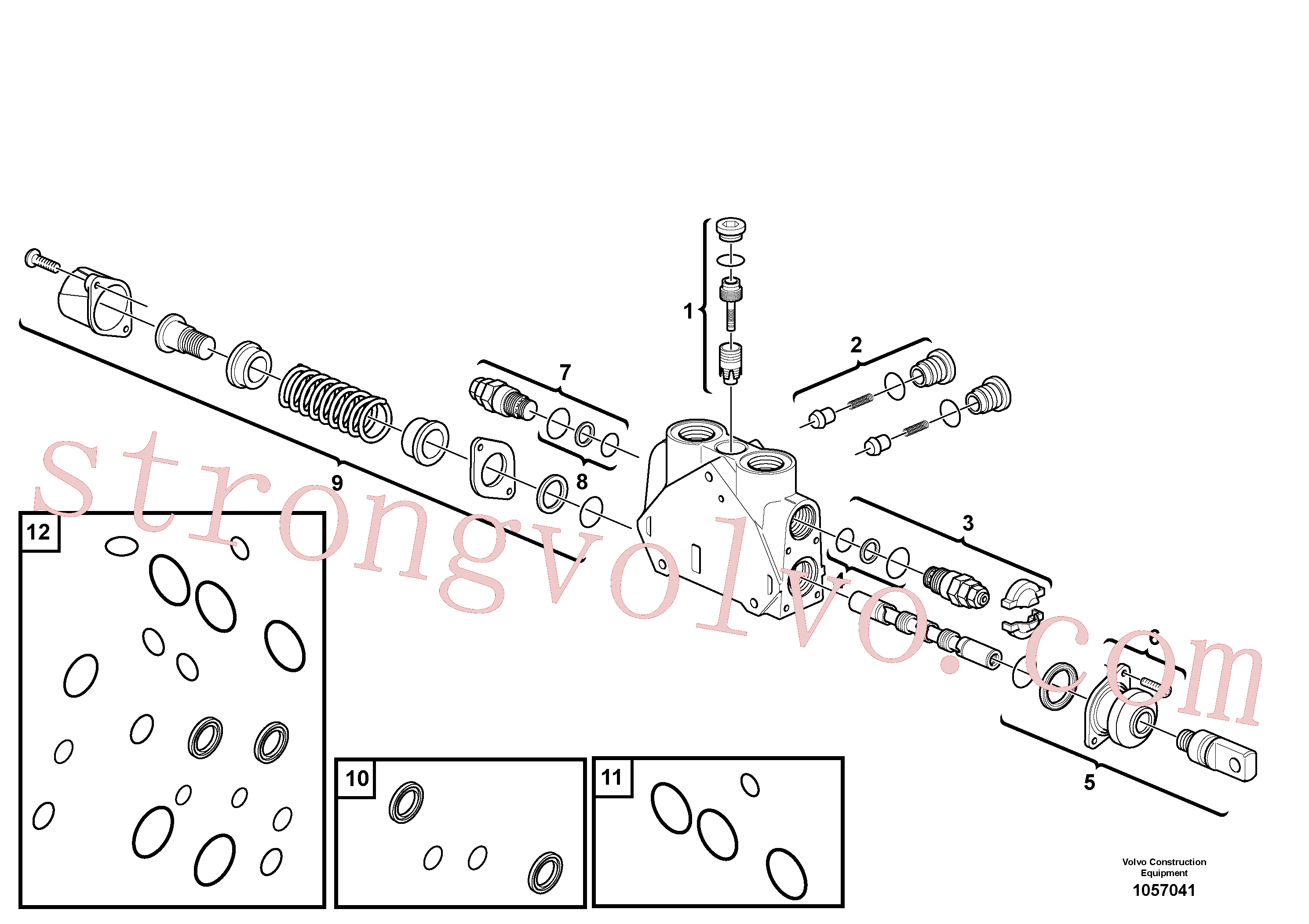 VOE15171613 Volvo Secção da válvula(1057041 Montagem)