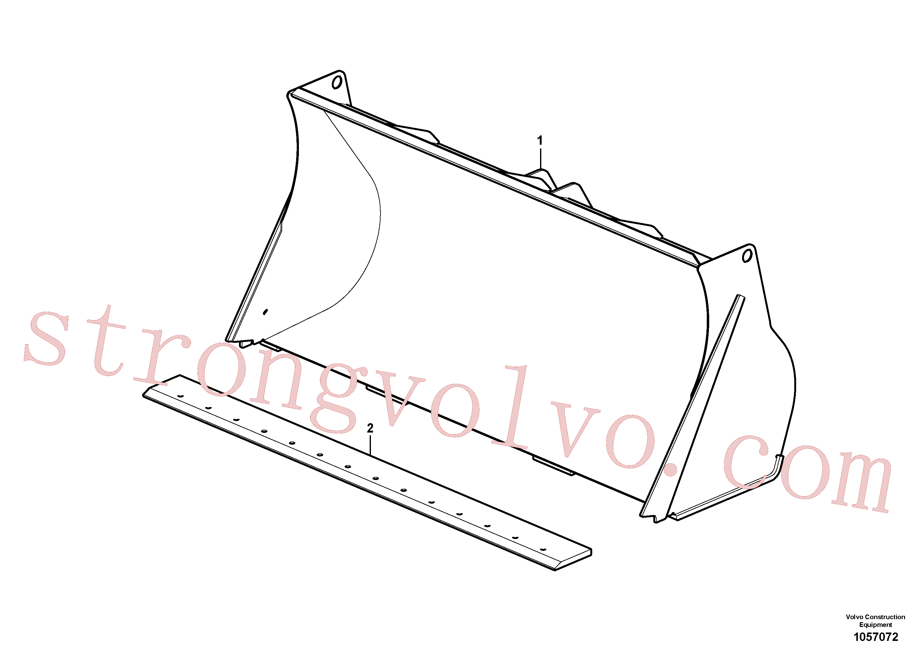VOE15616965 Volvo Balde, face recta sem dentes(1057072 Montagem)