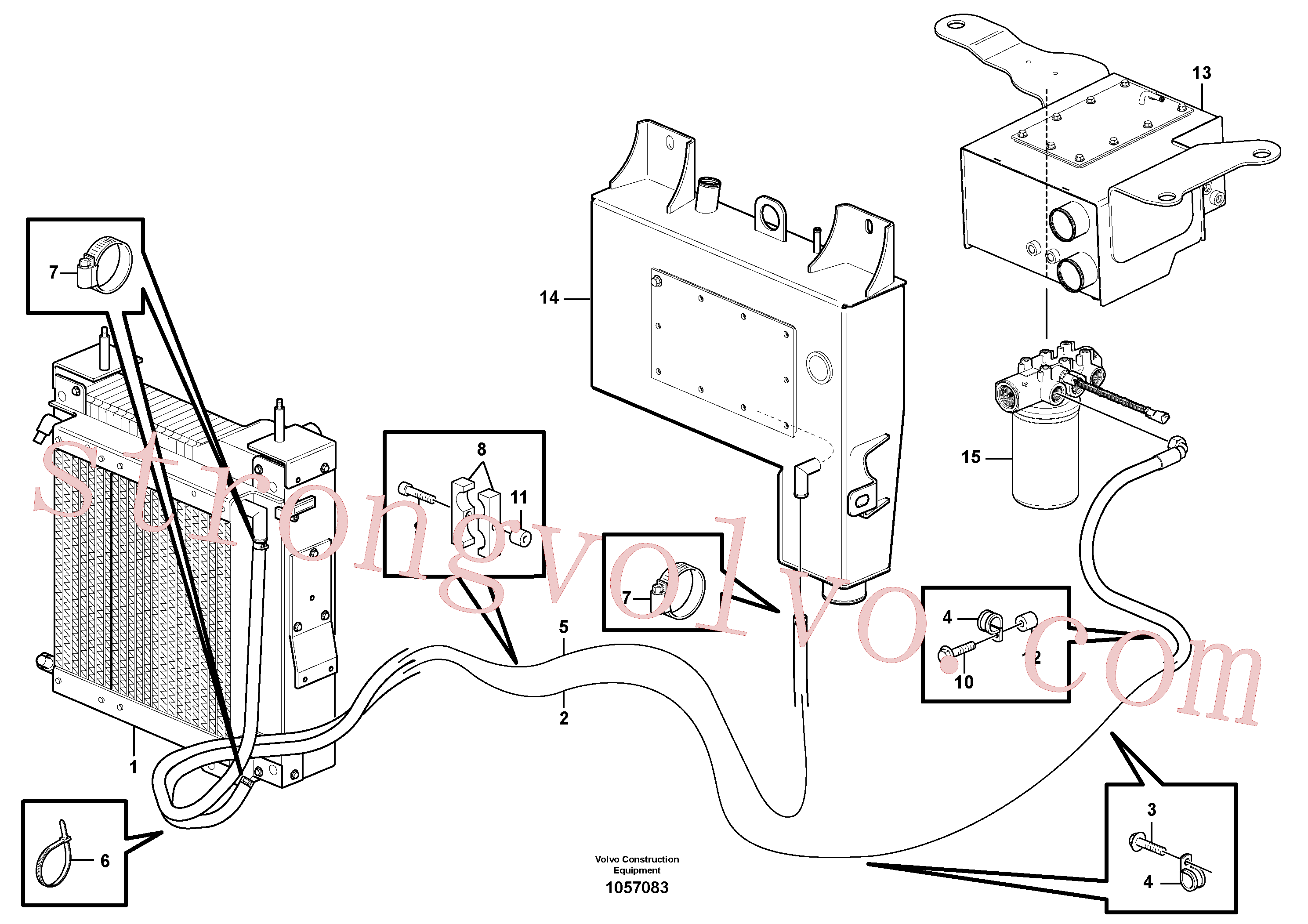 VOE994557 Volvo Refrigerador de óleo hidráulico(1057083 Montagem)