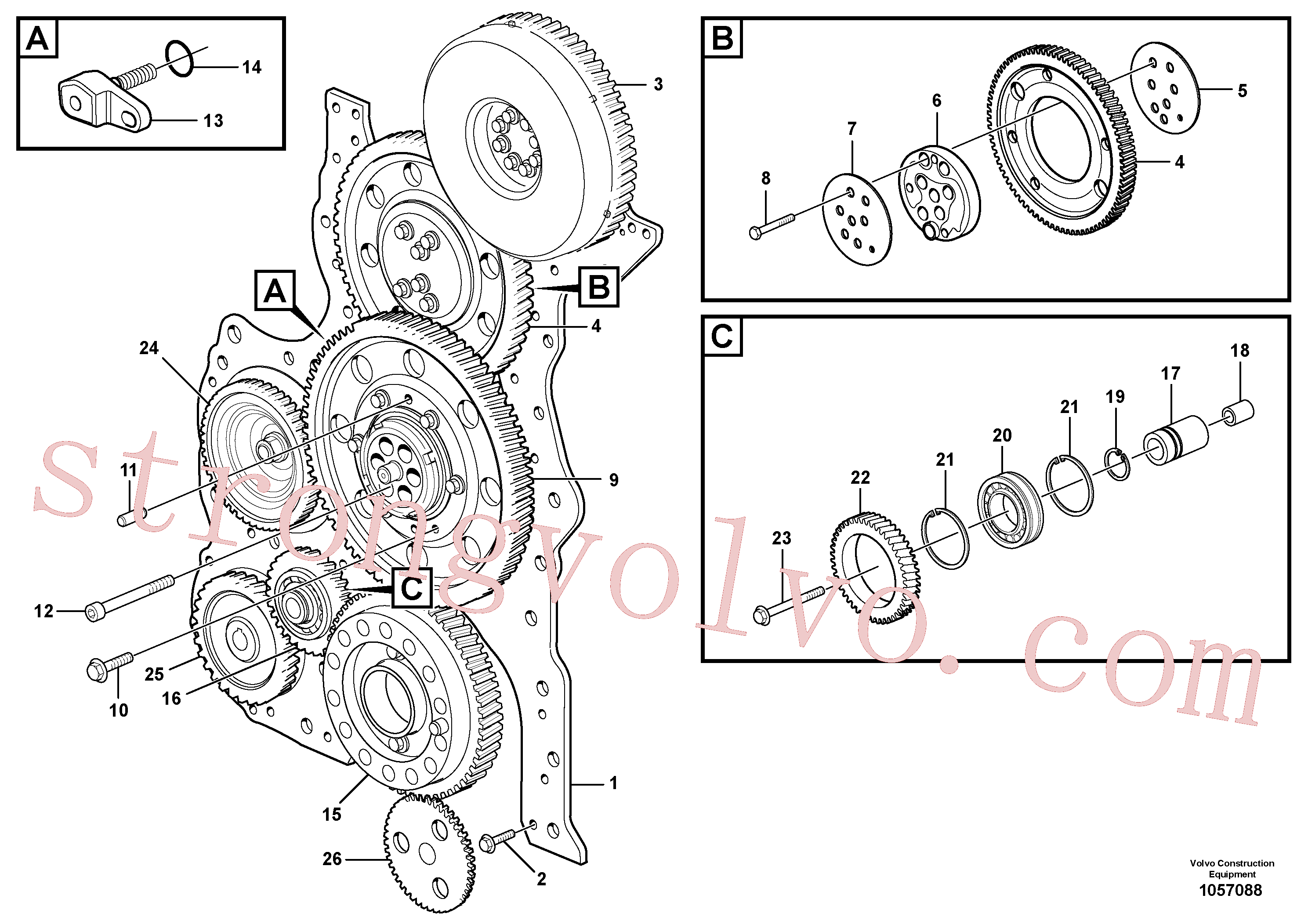 VOE950564 Volvo Engrenagem da distribuição(1057088 Montagem)